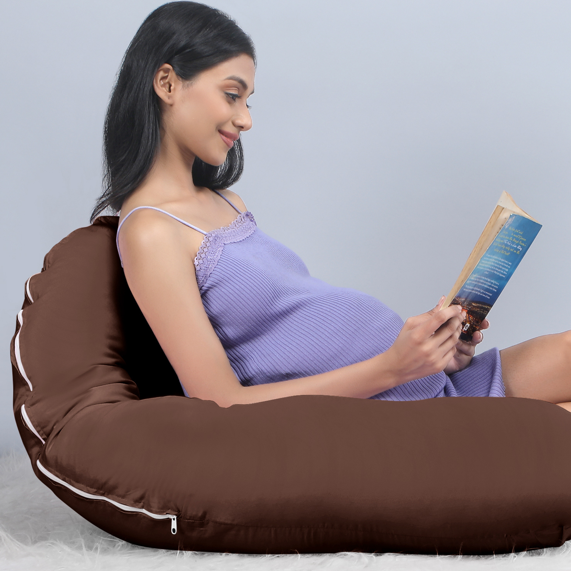 Brown U Shaped Pregnancy Pillow