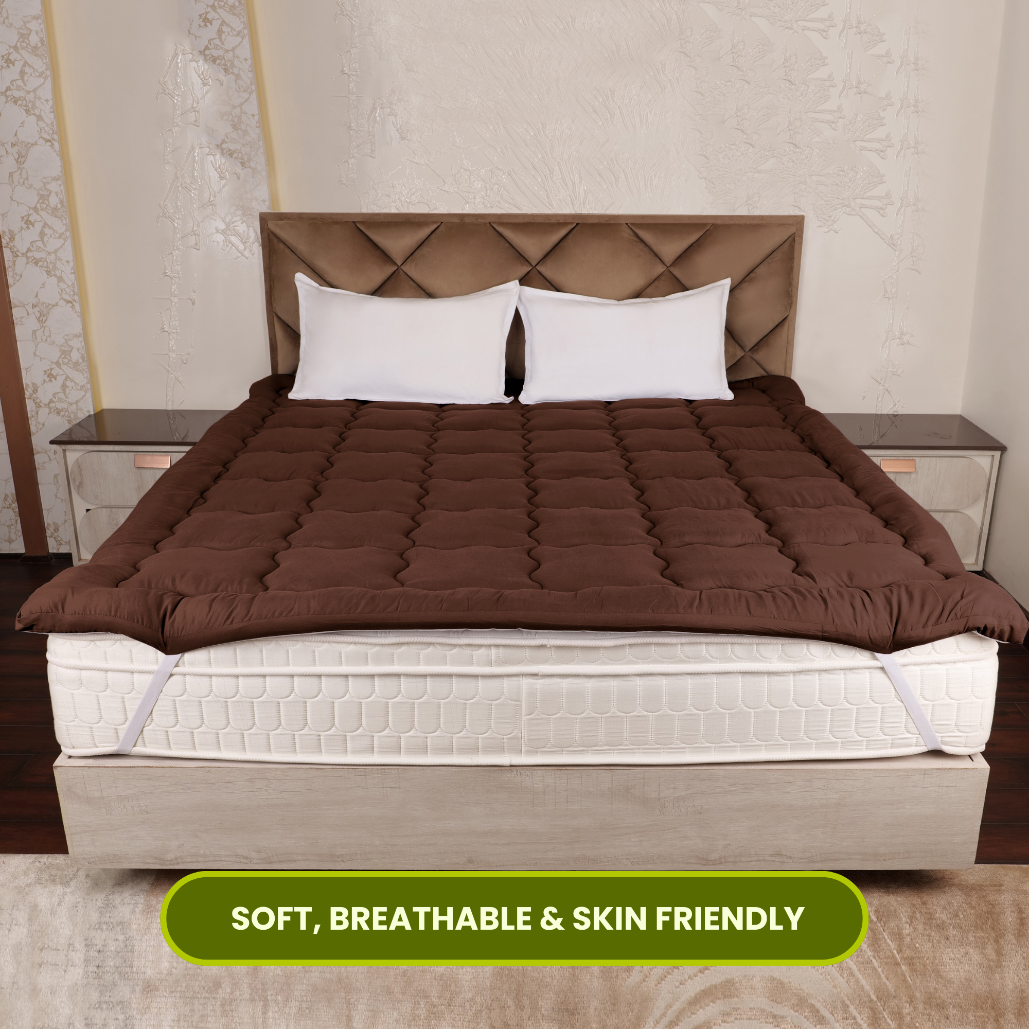 Brown Mattress Topper / Pads #thickness_2-inch-500-gsm