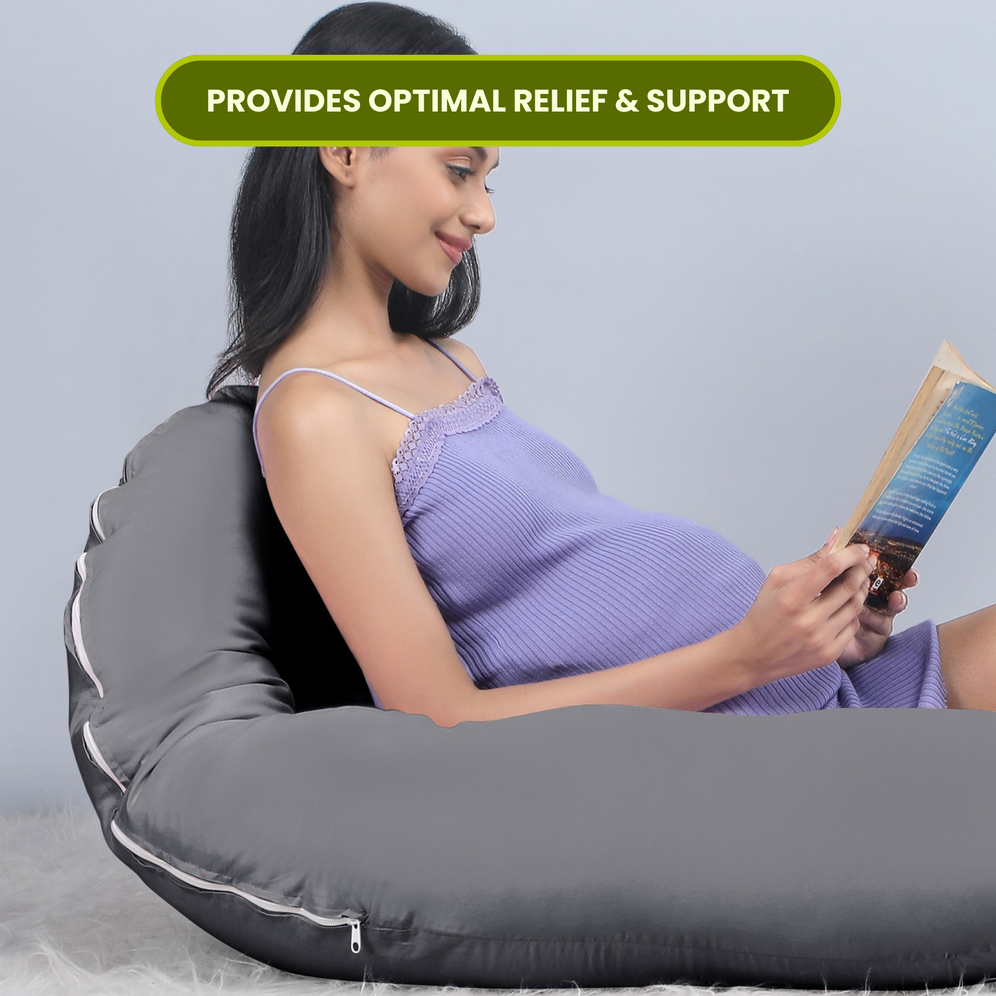 Grey U Shaped Pregnancy Pillow