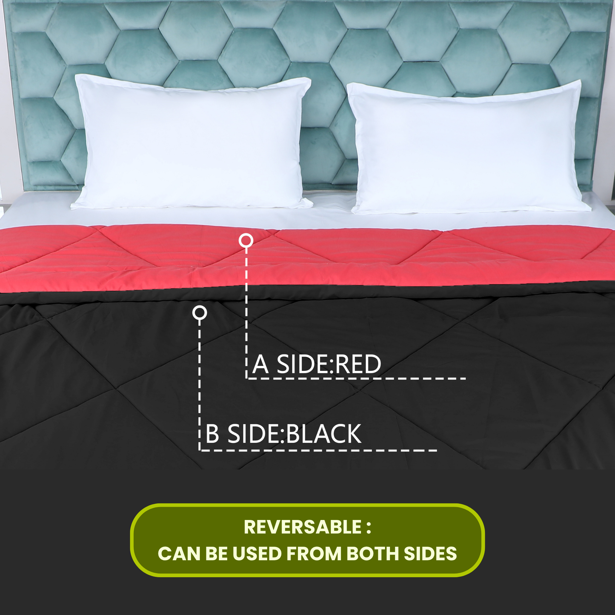 Black & Red Reversable Comforter/Duvet