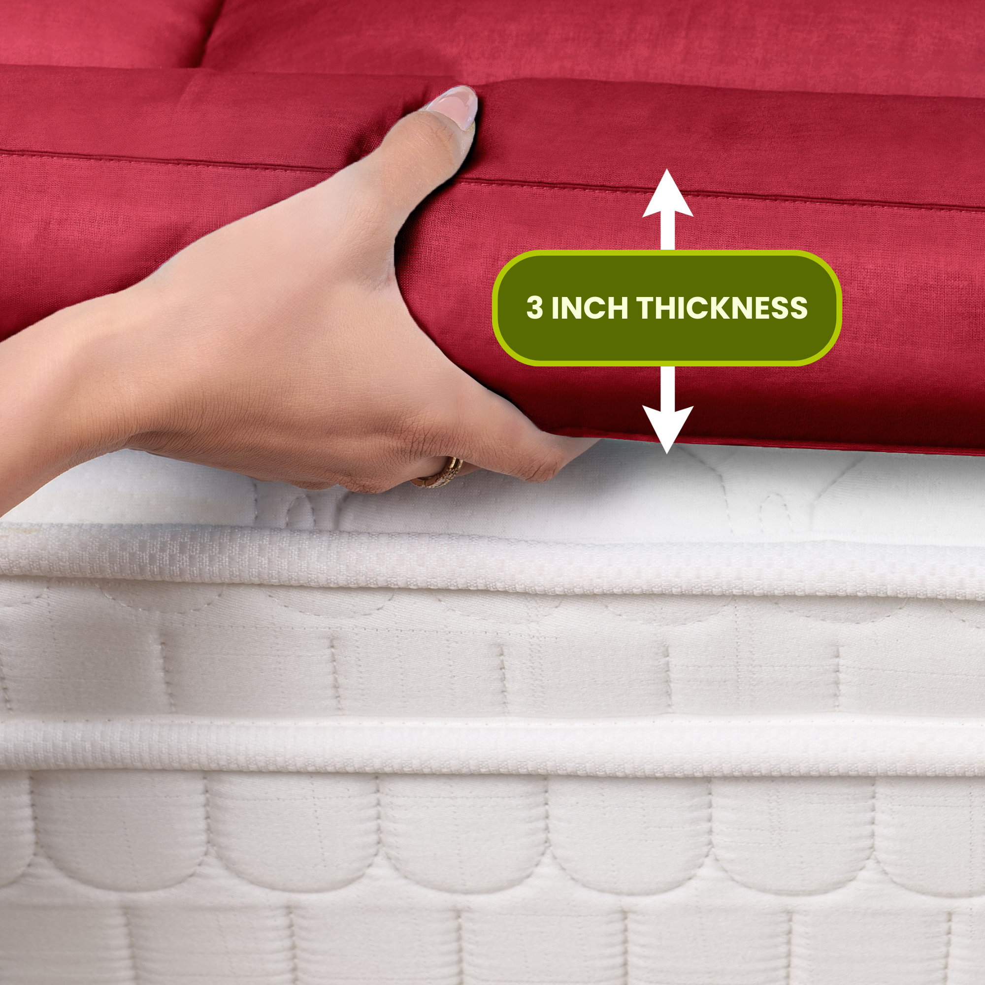 Maroon Mattress Topper / Pads