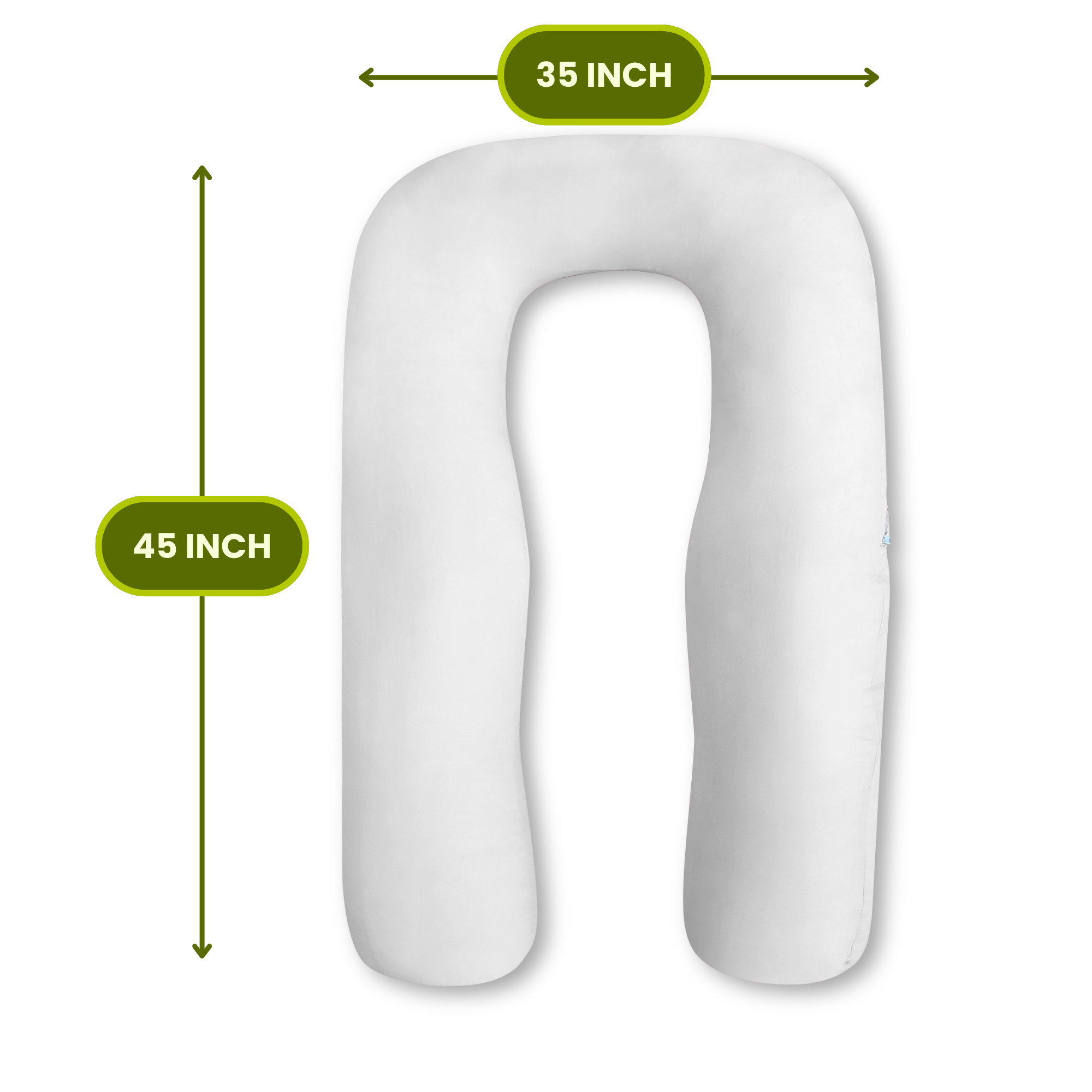 White U Shaped Pregnancy Pillow