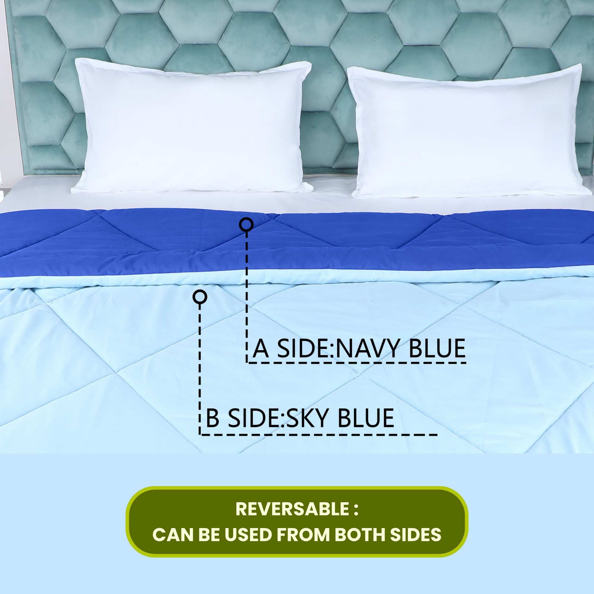 Blue & Sky Blue Reversable Comforter/Duvet