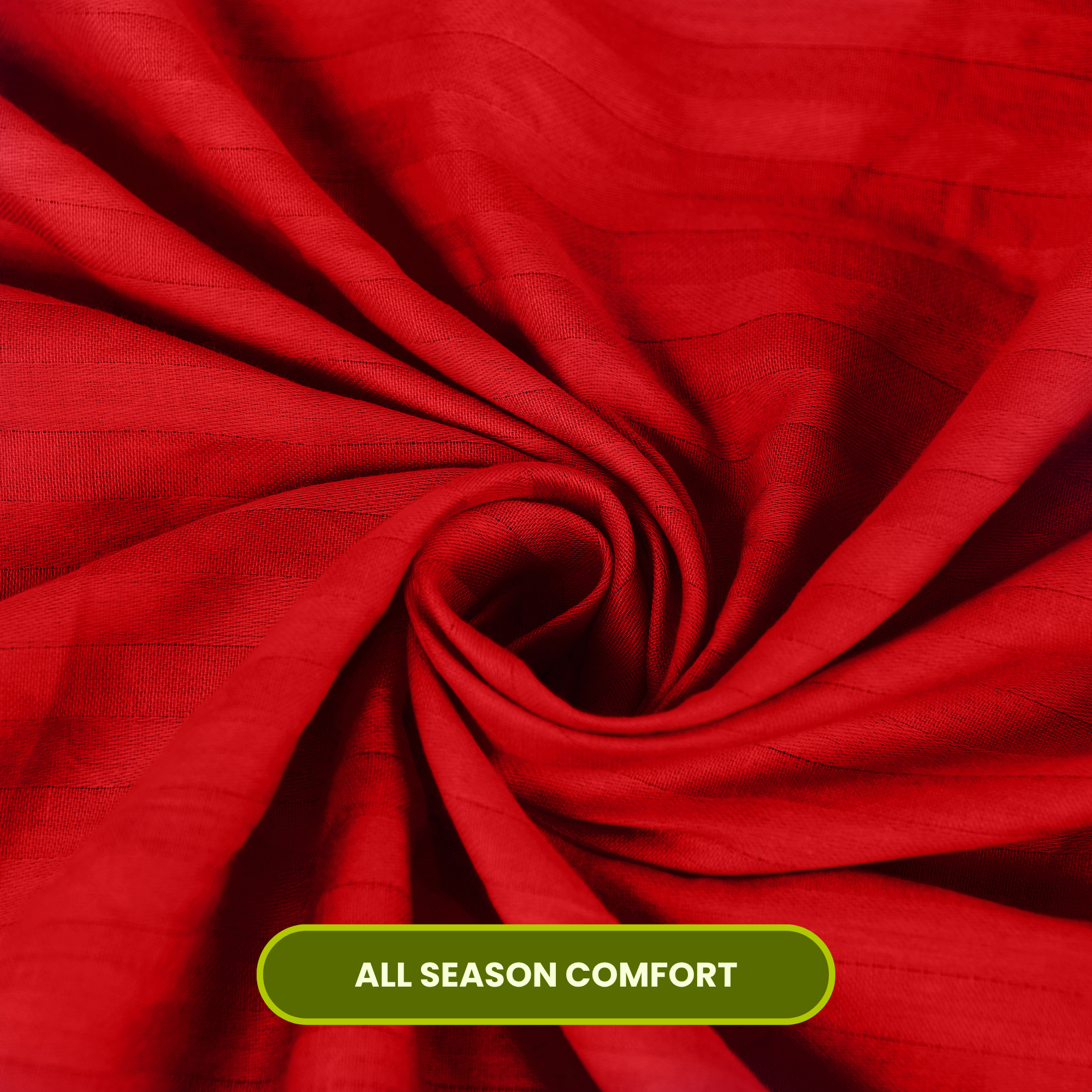 Red Satin Stripe Fitted Bedsheet with Pillow Cover