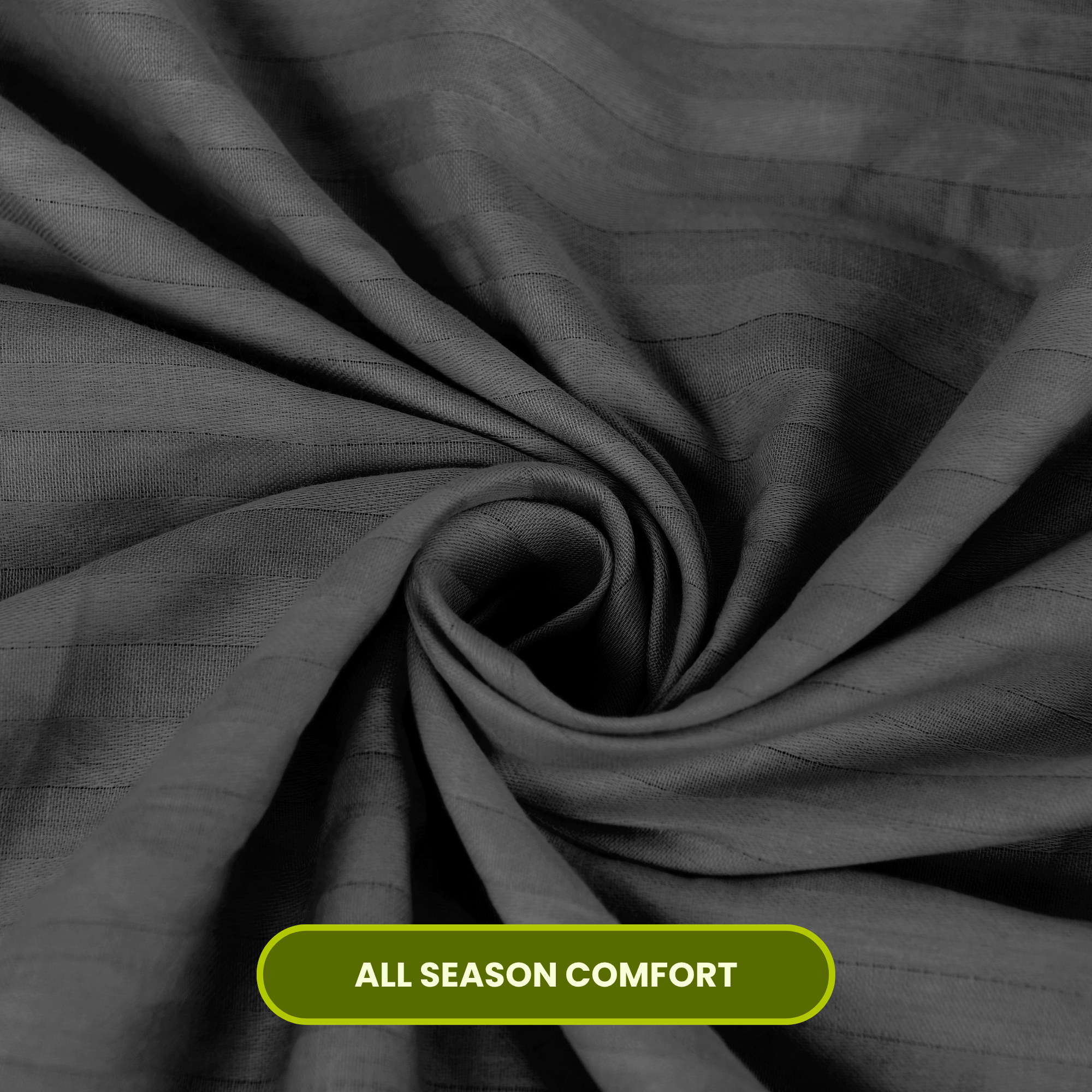 Grey Satin Stripe Fitted Bedsheet with Pillow Cover