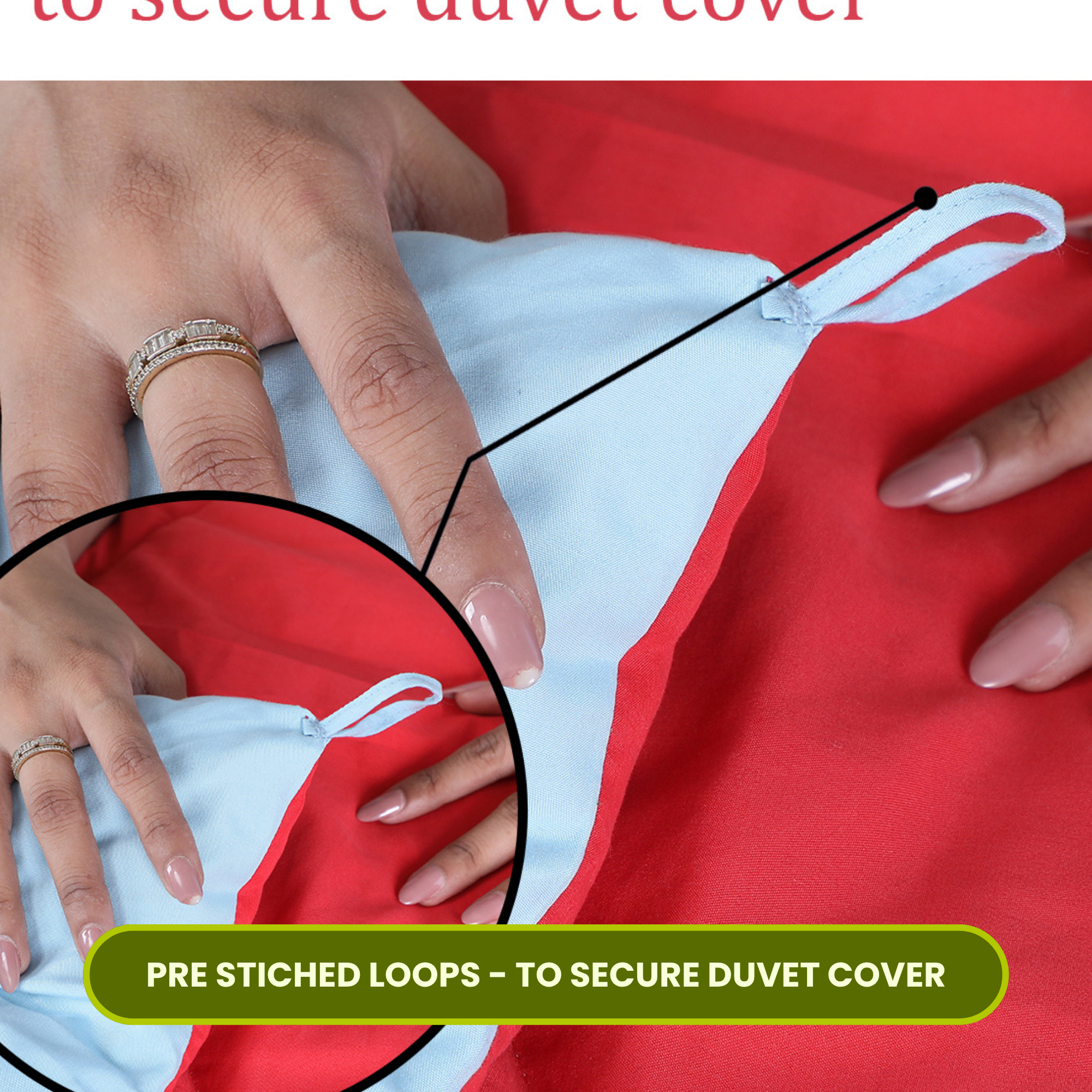 Red & Sky blue Reversable Comforter/Duvet