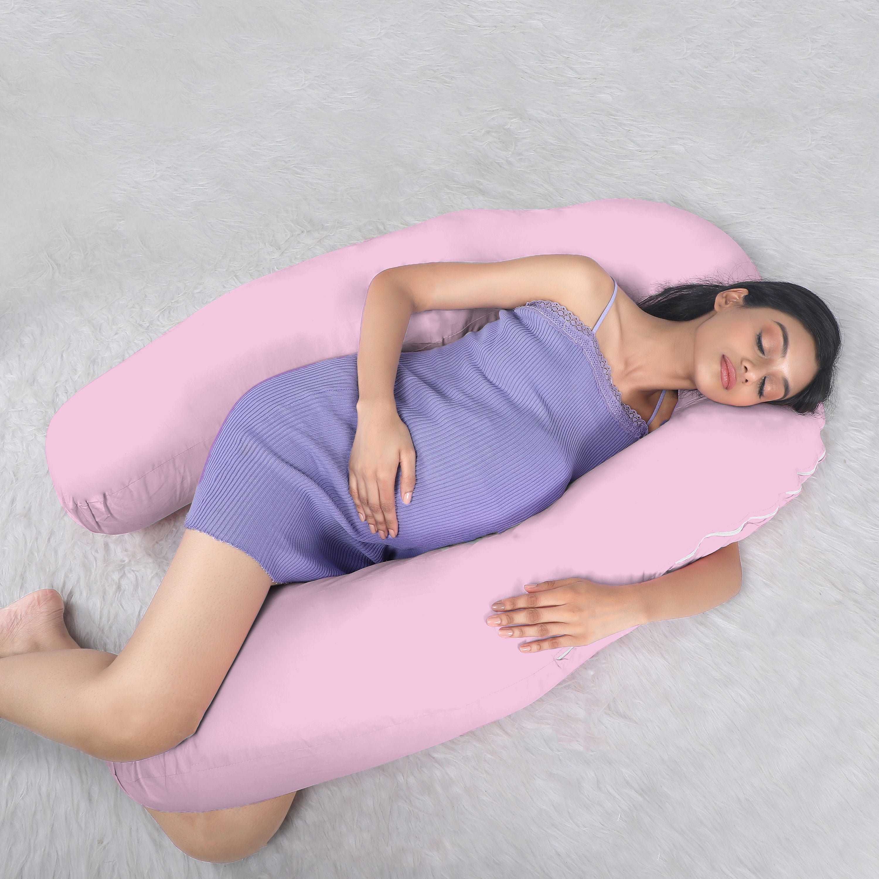 Baby Pink U Shaped Pregnancy Pillow