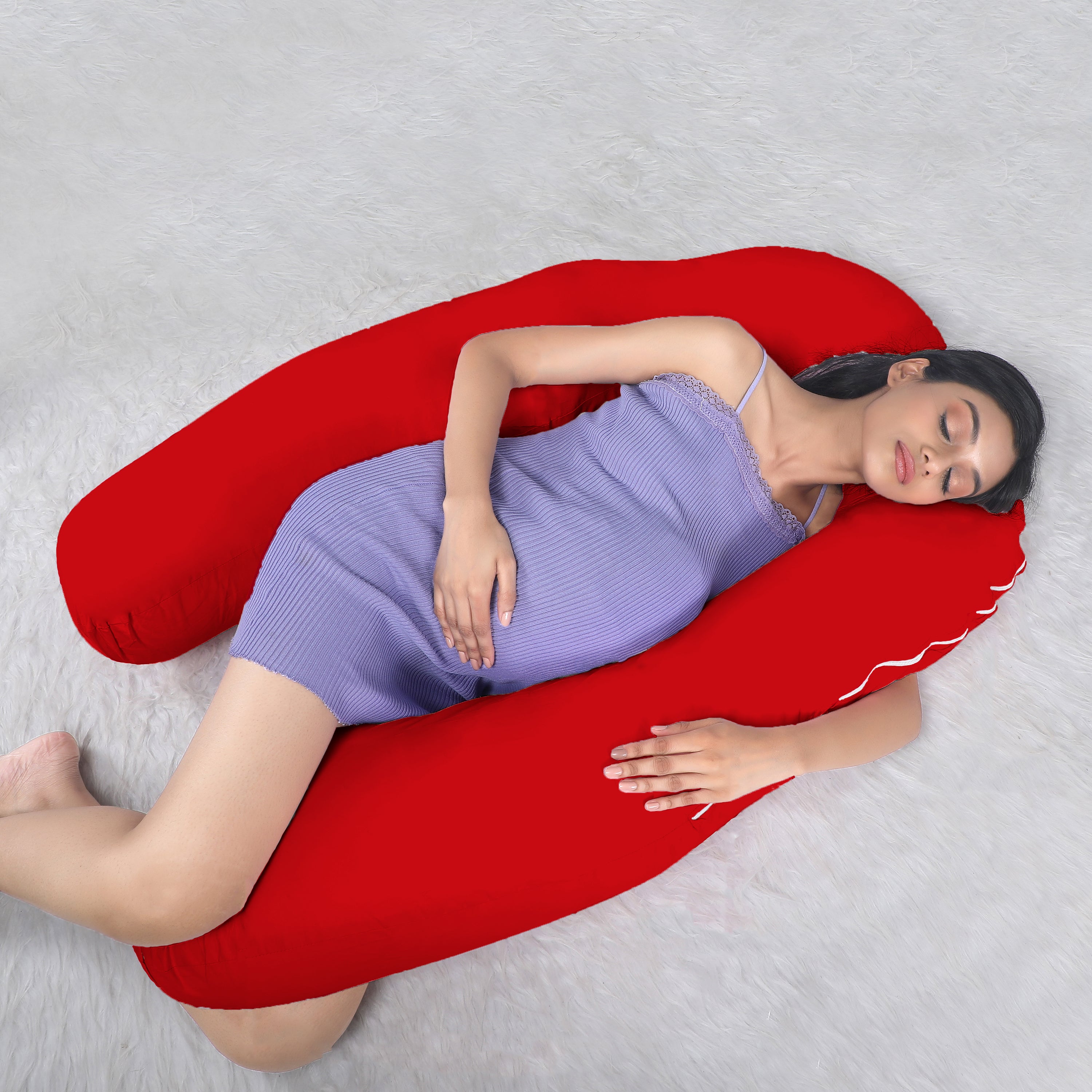 Red U Shaped Pregnancy Pillow