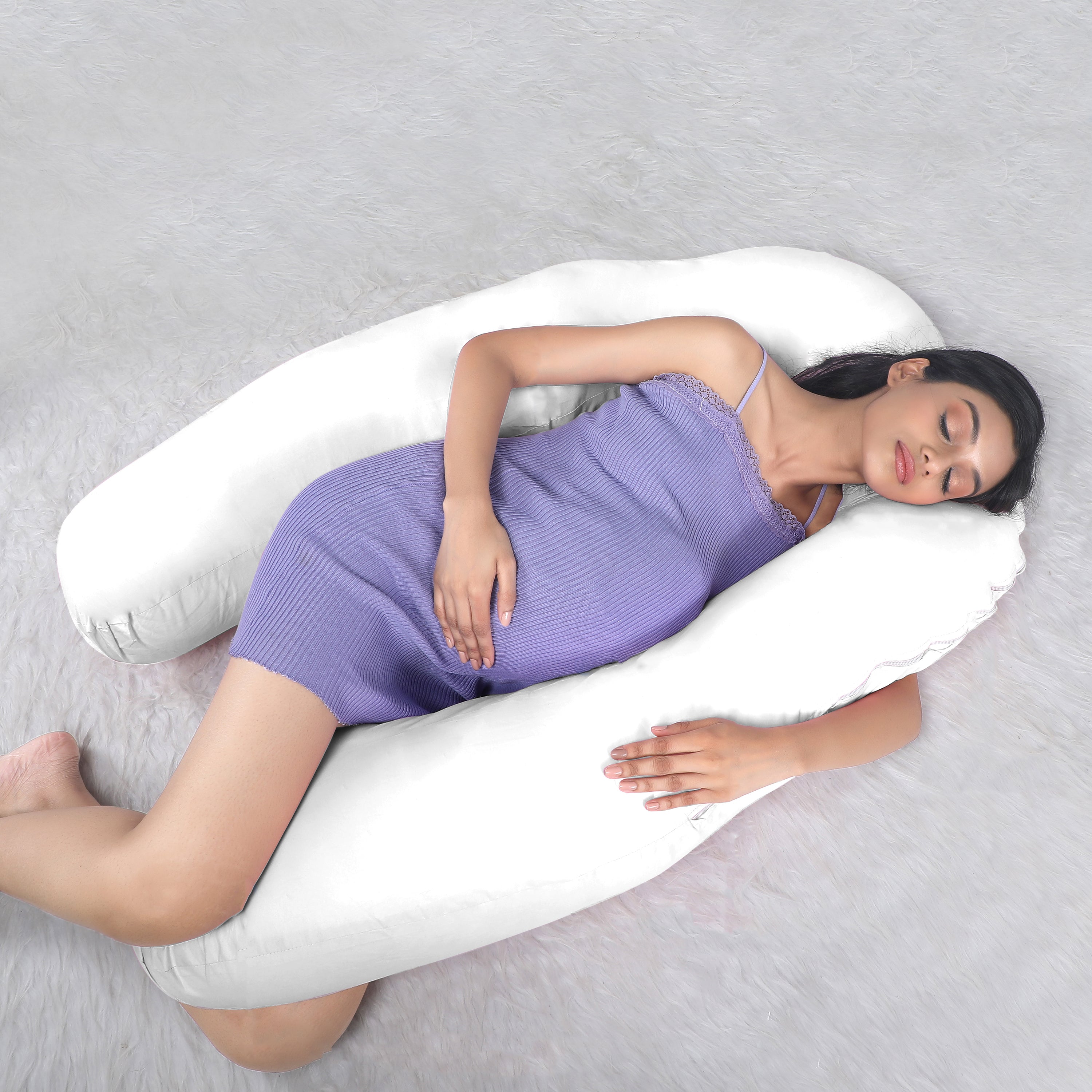 White U Shaped Pregnancy Pillow
