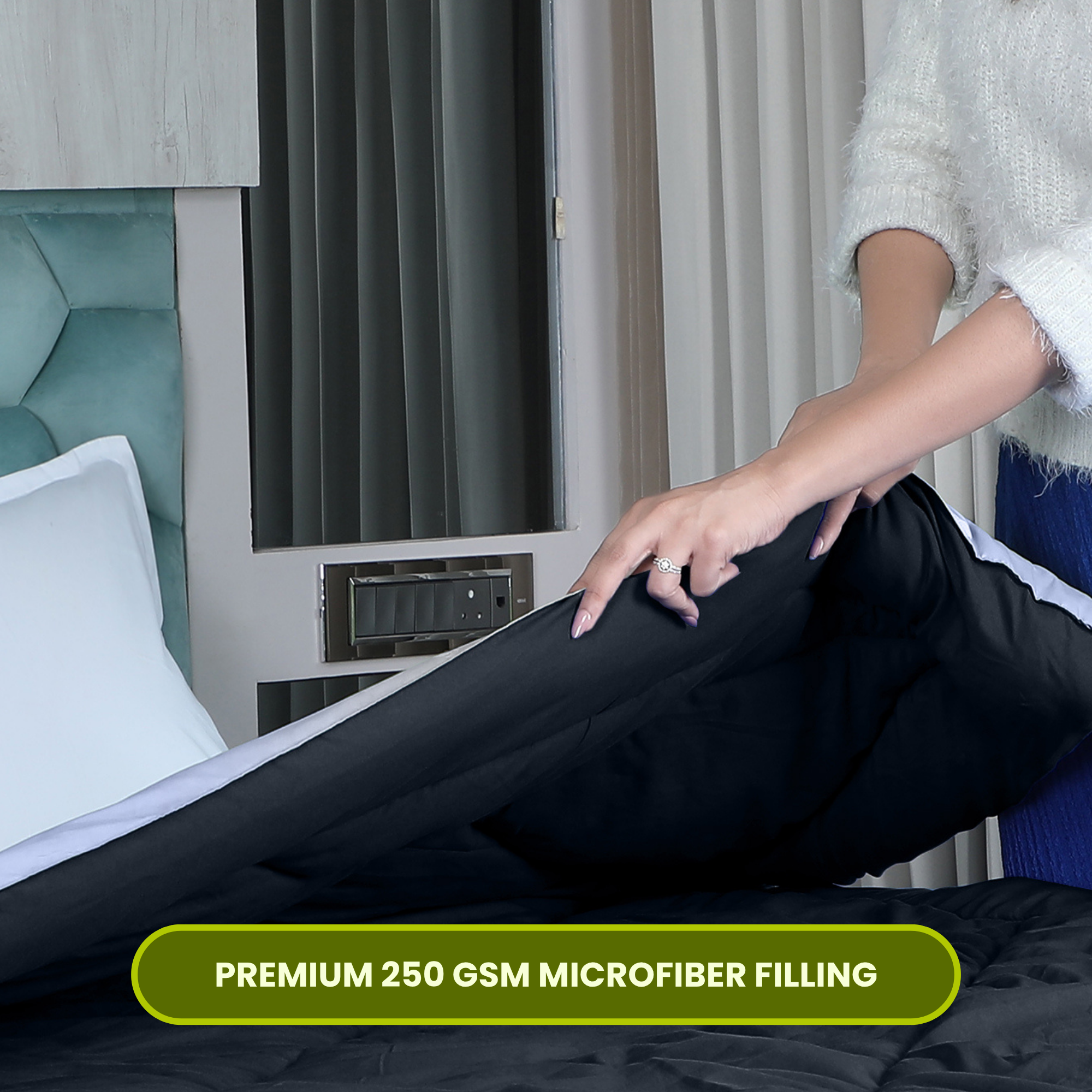 Black & Grey Reversable Comforter/Duvet