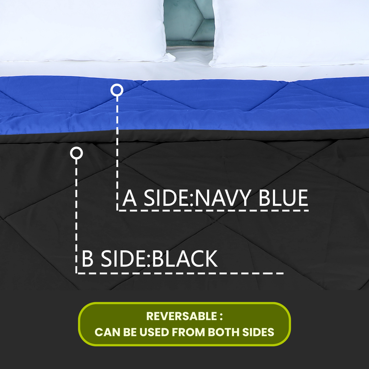 Blue-Black Duvet reversable AVI Lifestyles I05