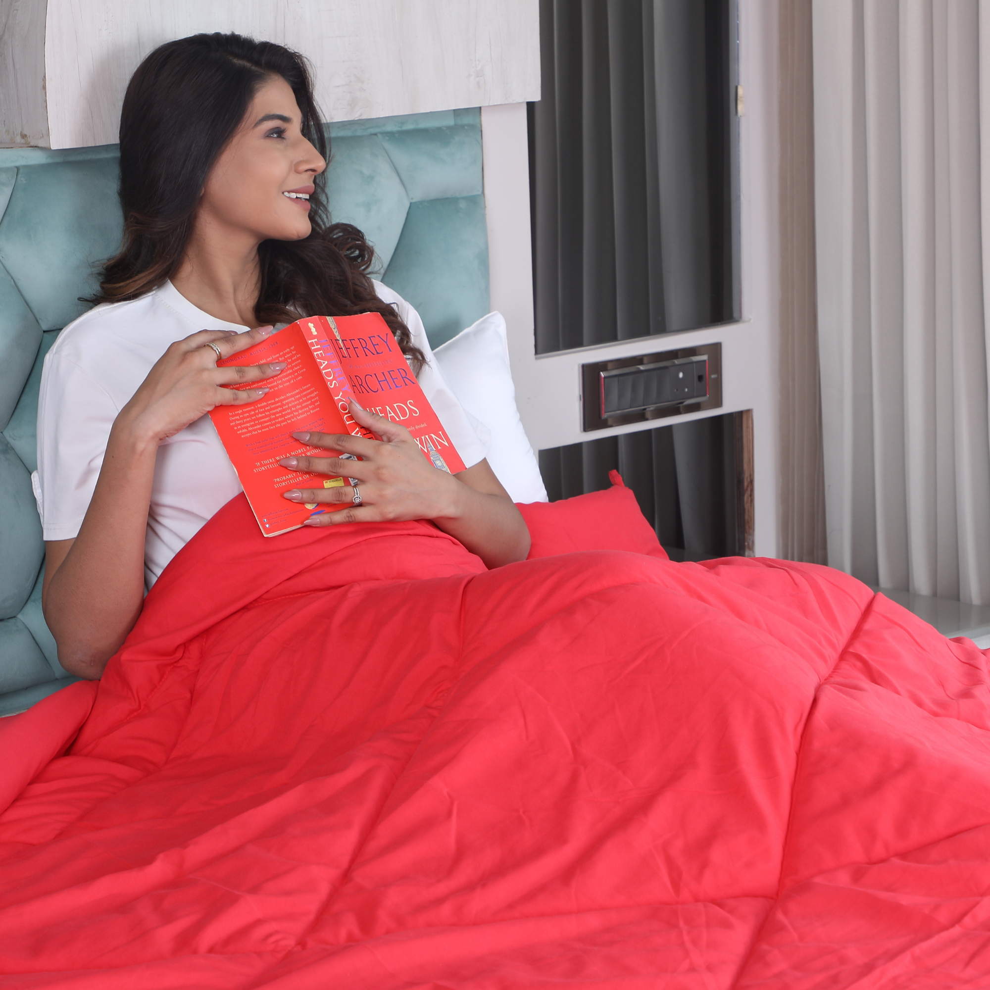 Red Duvet Plain AVI Lifestyles I01