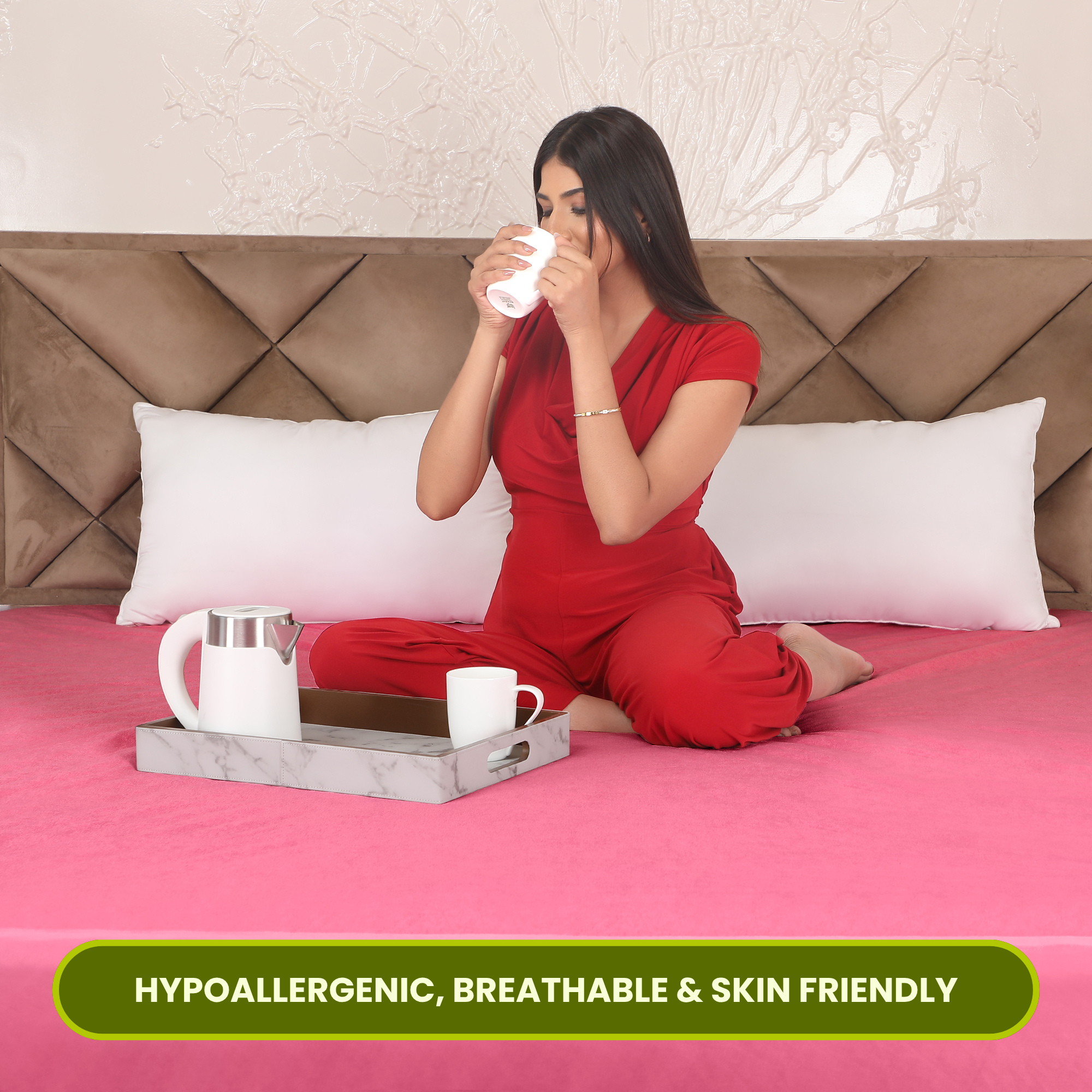 Pink Terry Mattress Protector AVI Lifestyles I06