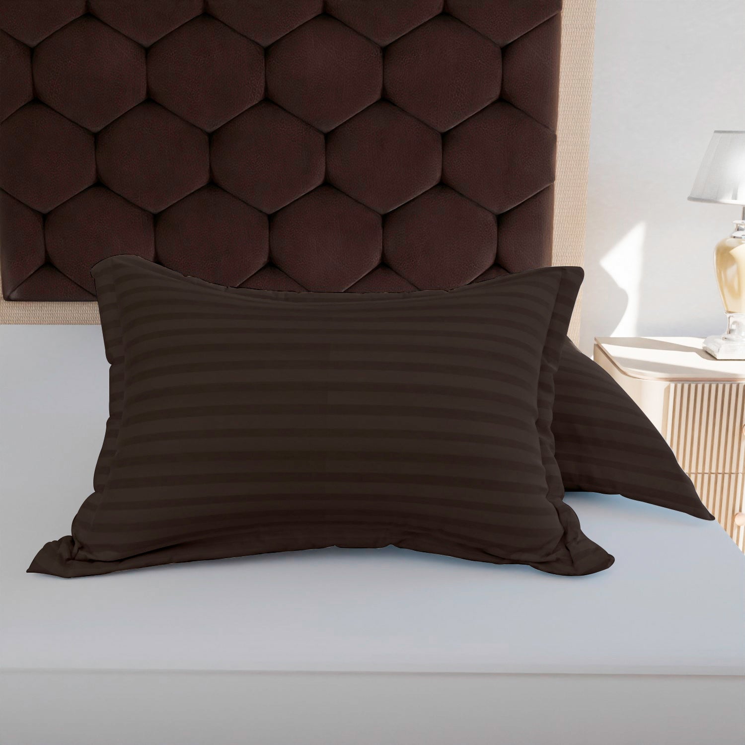 Brown Stripe Pillow Covers