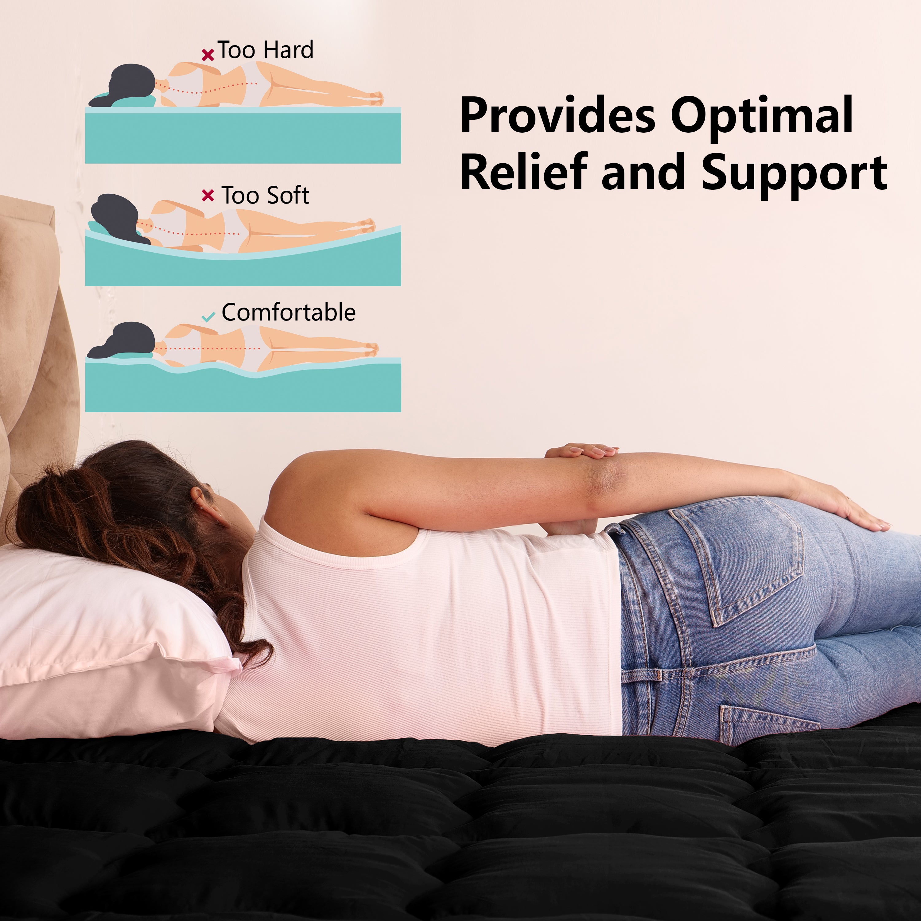 Black Mattress Topper / Pads