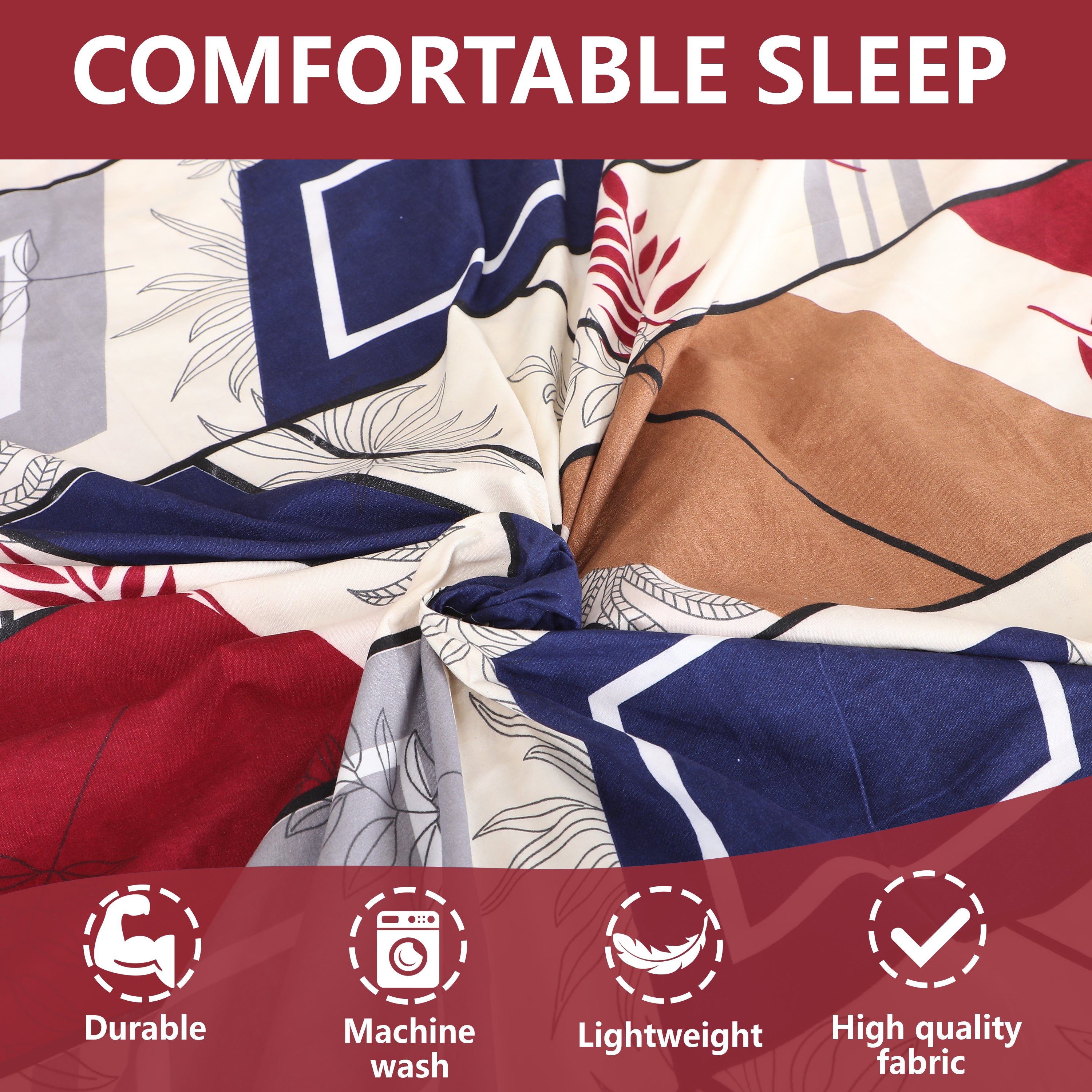 Susane Cadet Polyester Flat Bedsheet with Pillow Cover