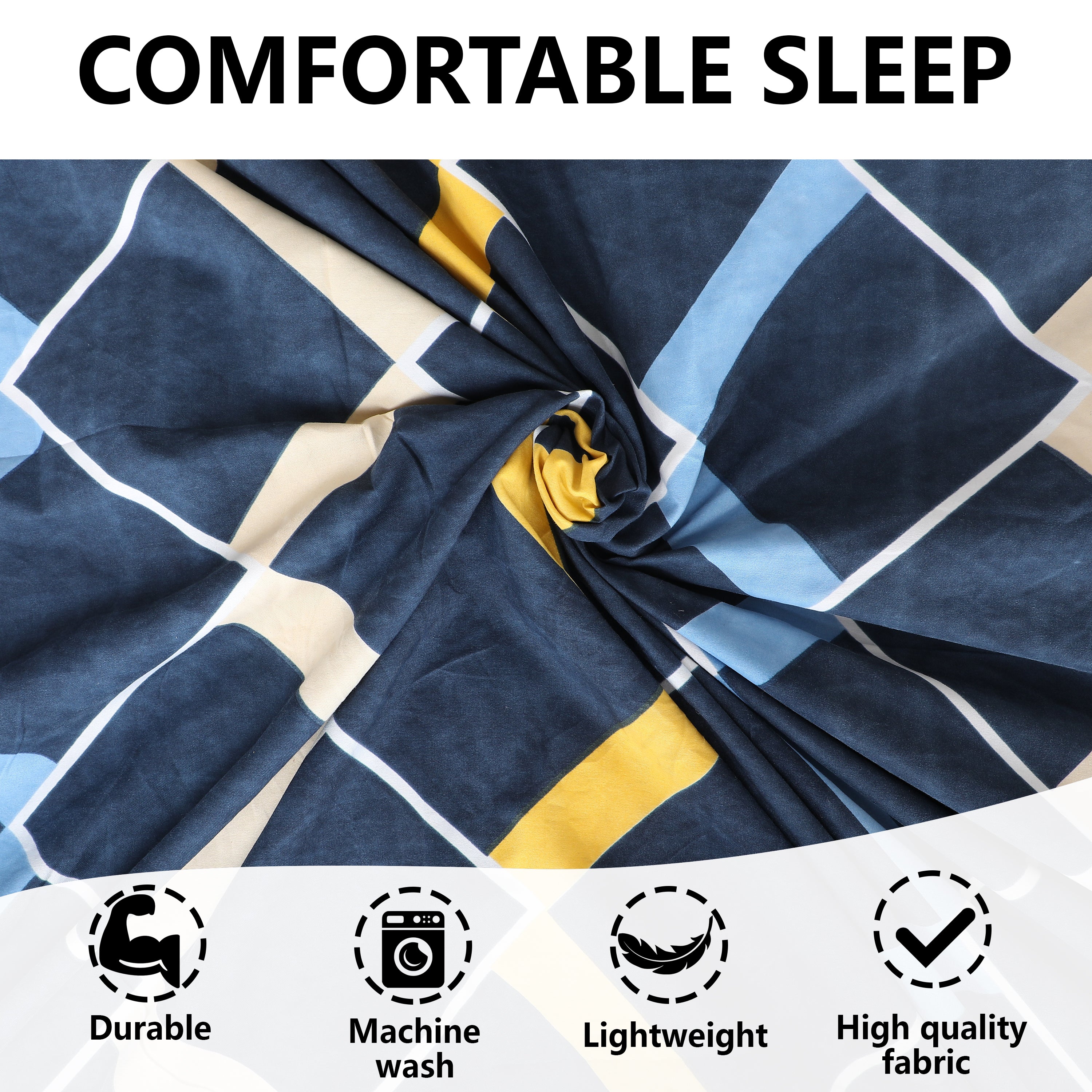 Dreamy Night Polyester Flat Bedsheet with Pillow Cover