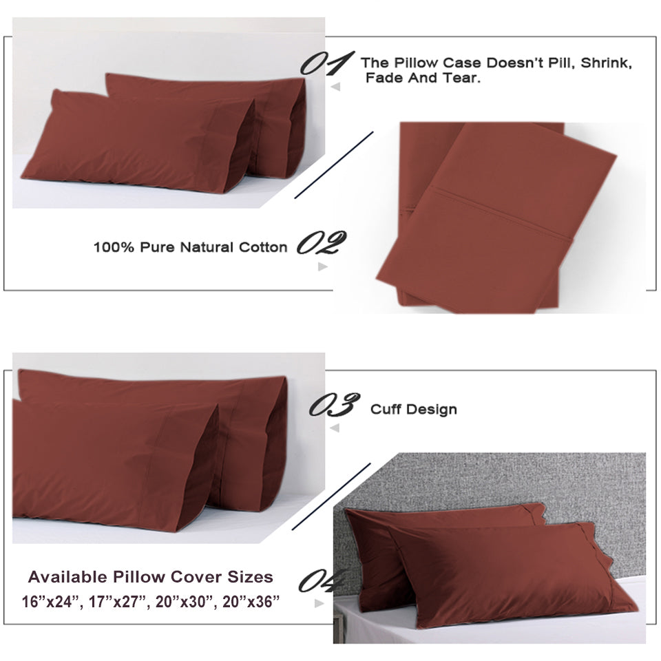 Brown Plain Pillow Covers