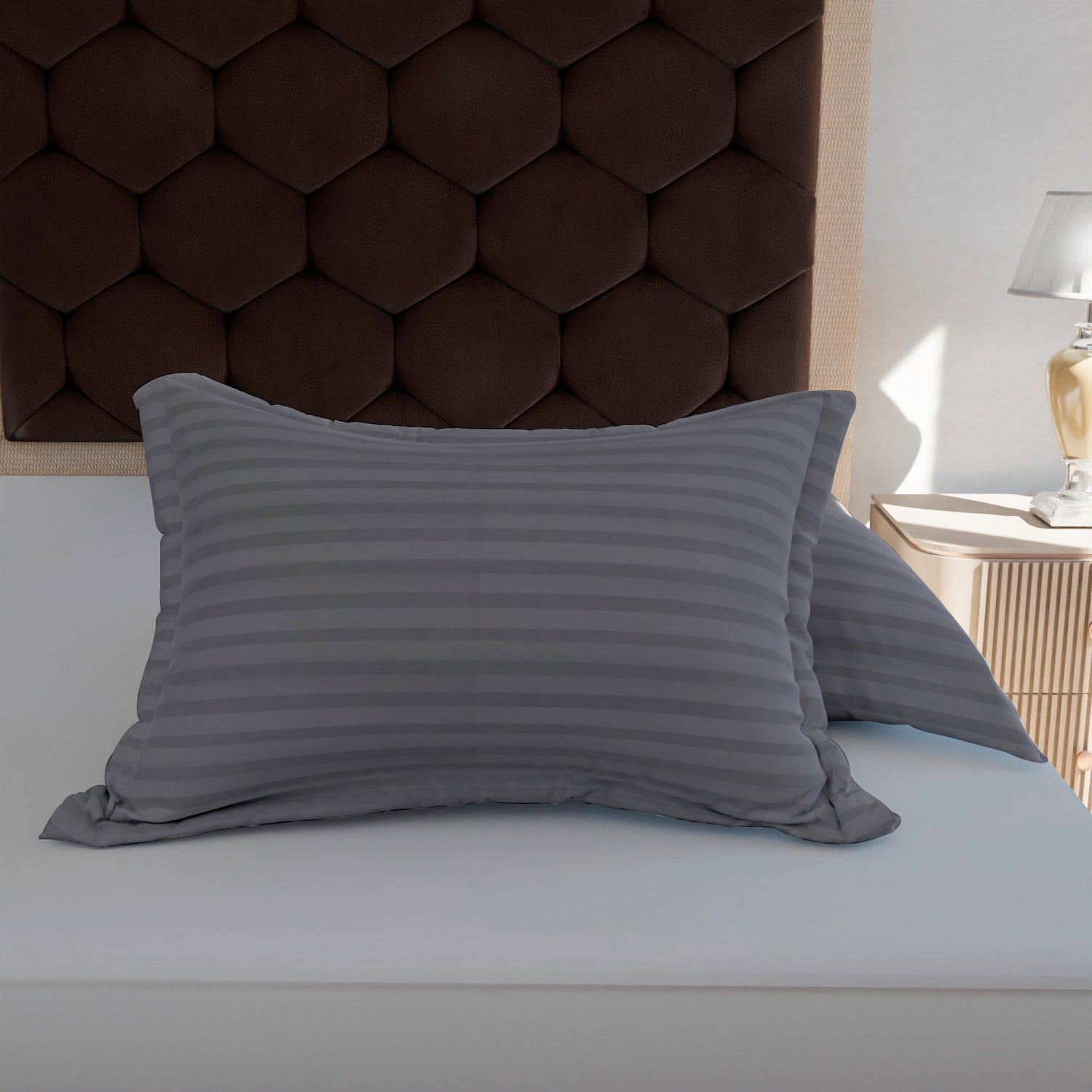 Grey Stripe Pillow Covers