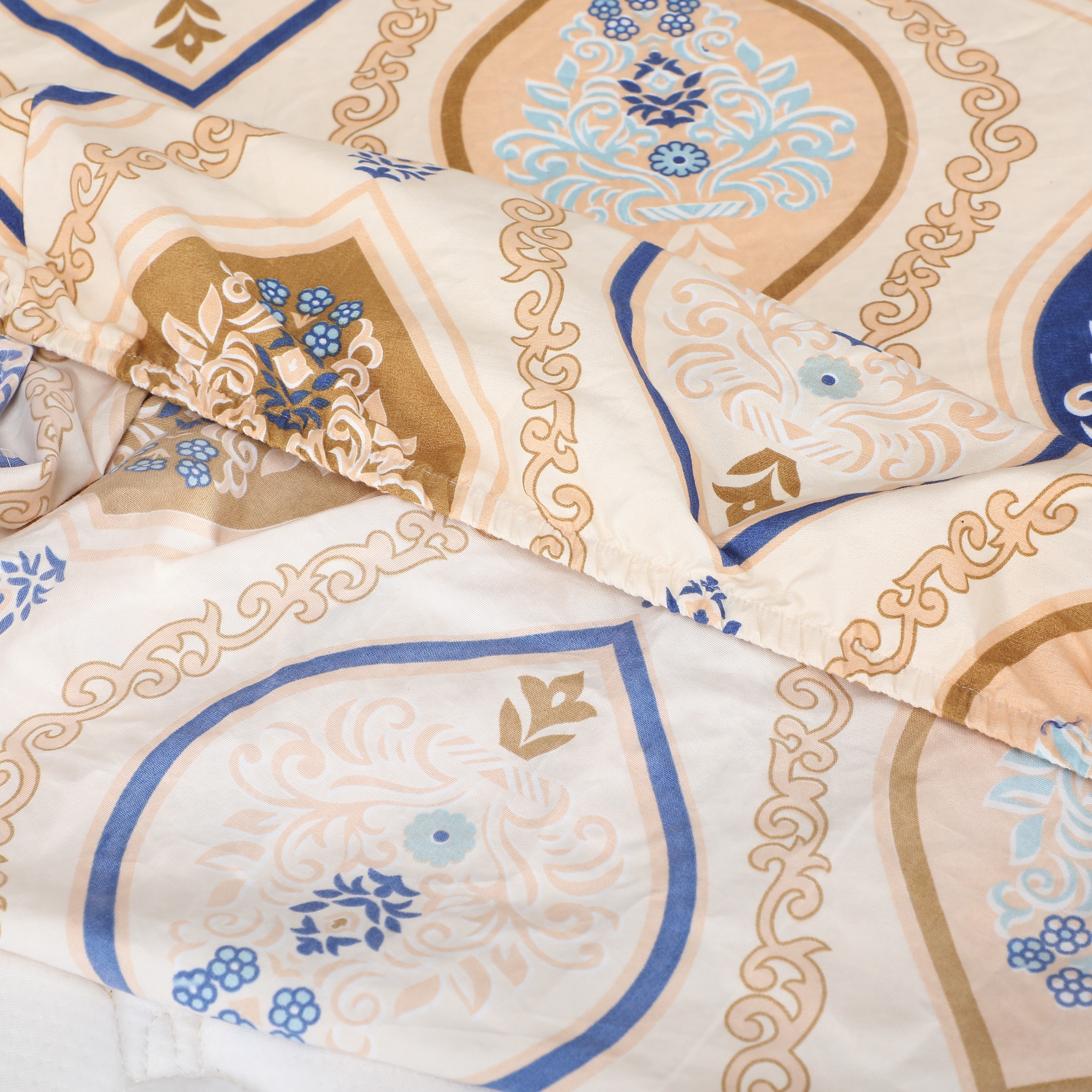 Ultra Marine Polyester Flat Bedsheet with Pillow Cover