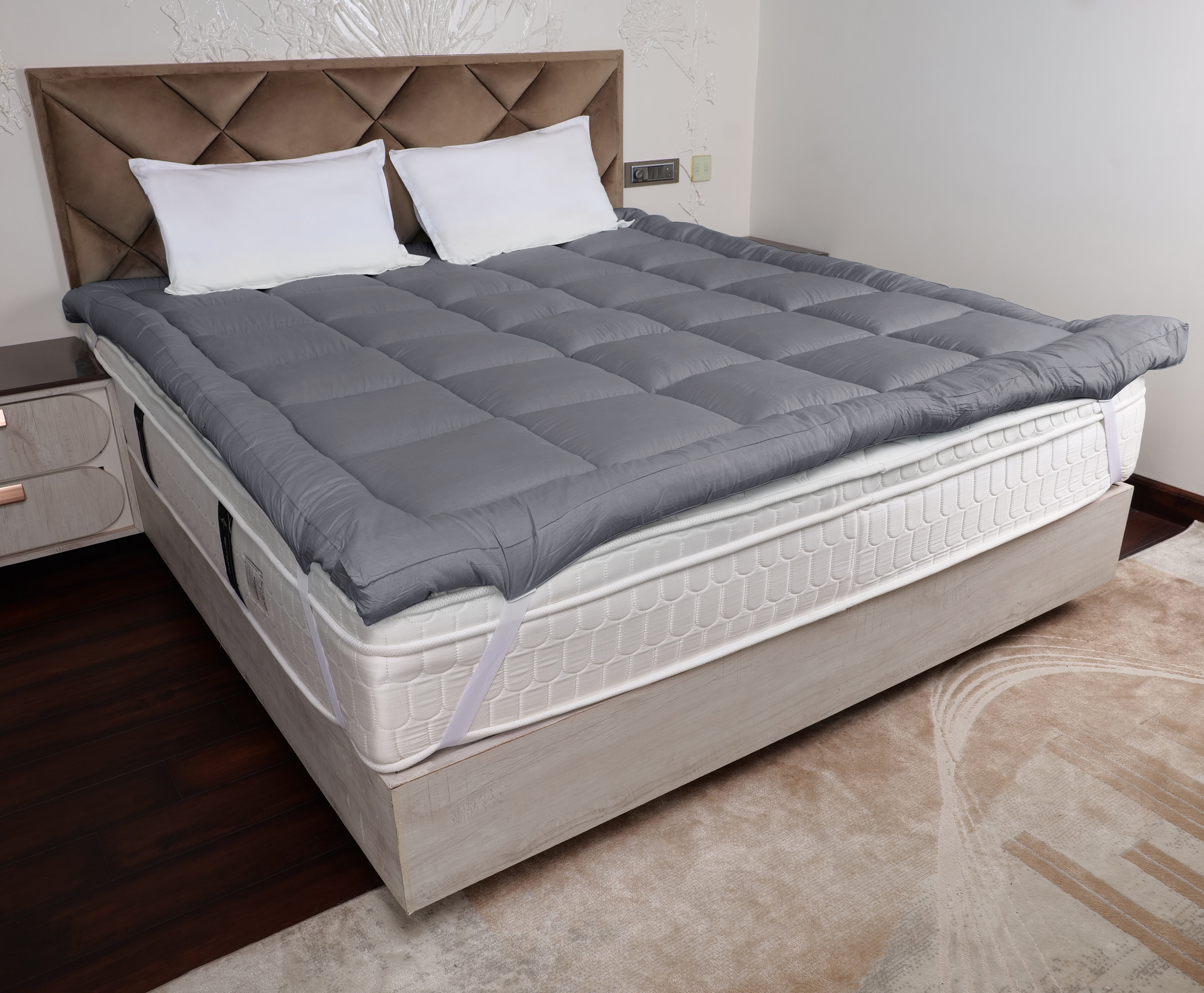 Grey 1200 GSM Mattress Topper