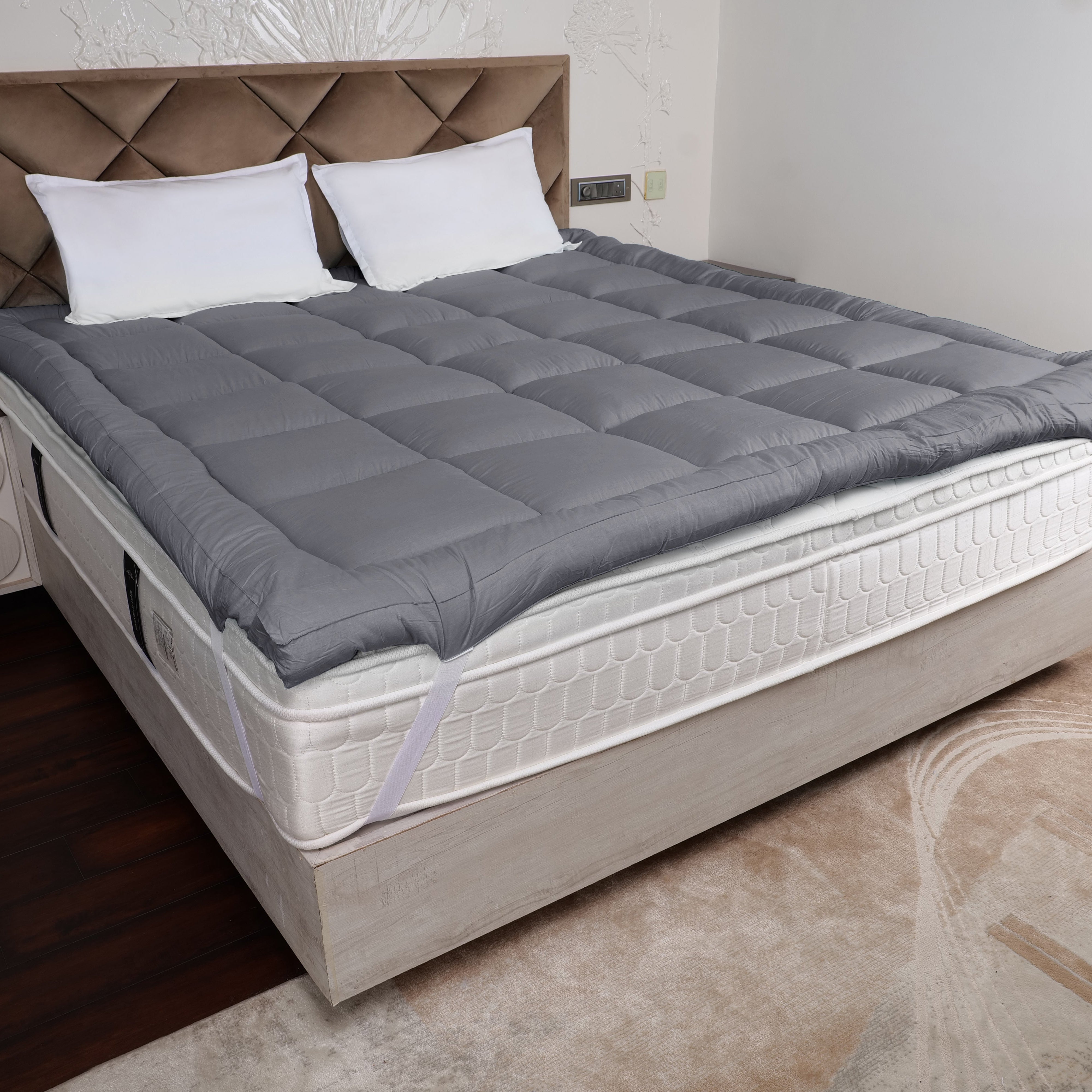 Grey Mattress Topper / Pads #thickness_3-inch-1200-gsm