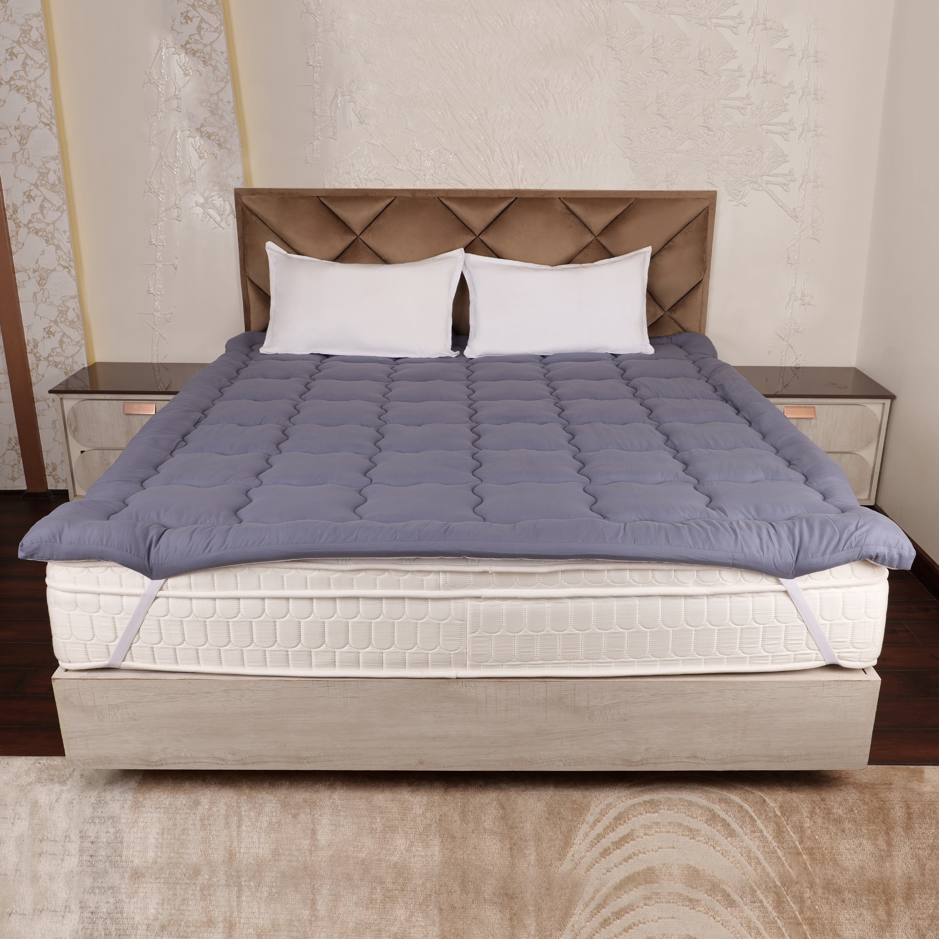 Grey Mattress Topper / Pads #thickness_2-inch-500-gsm