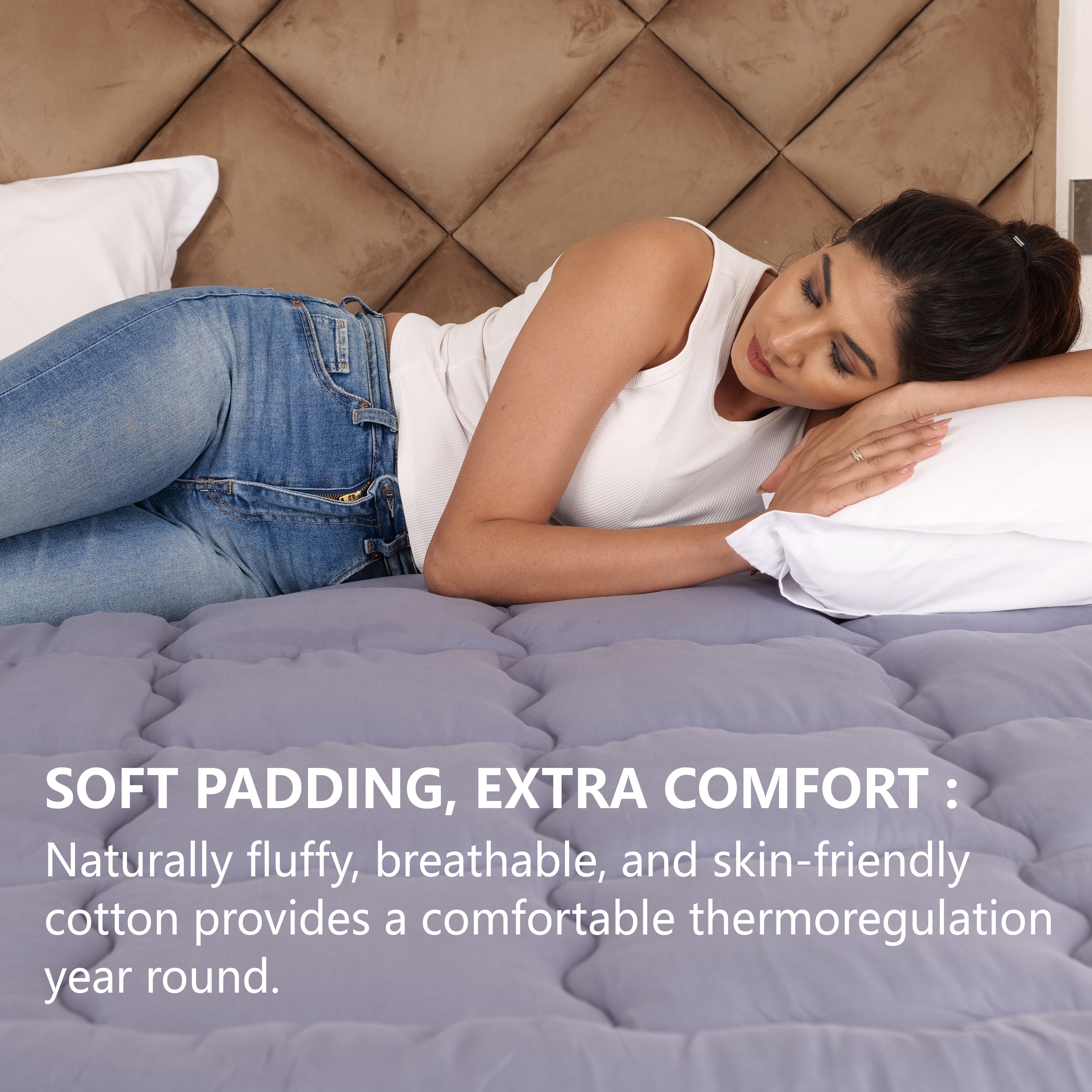 Grey Mattress Topper / Pads #thickness_2-inch-500-gsm