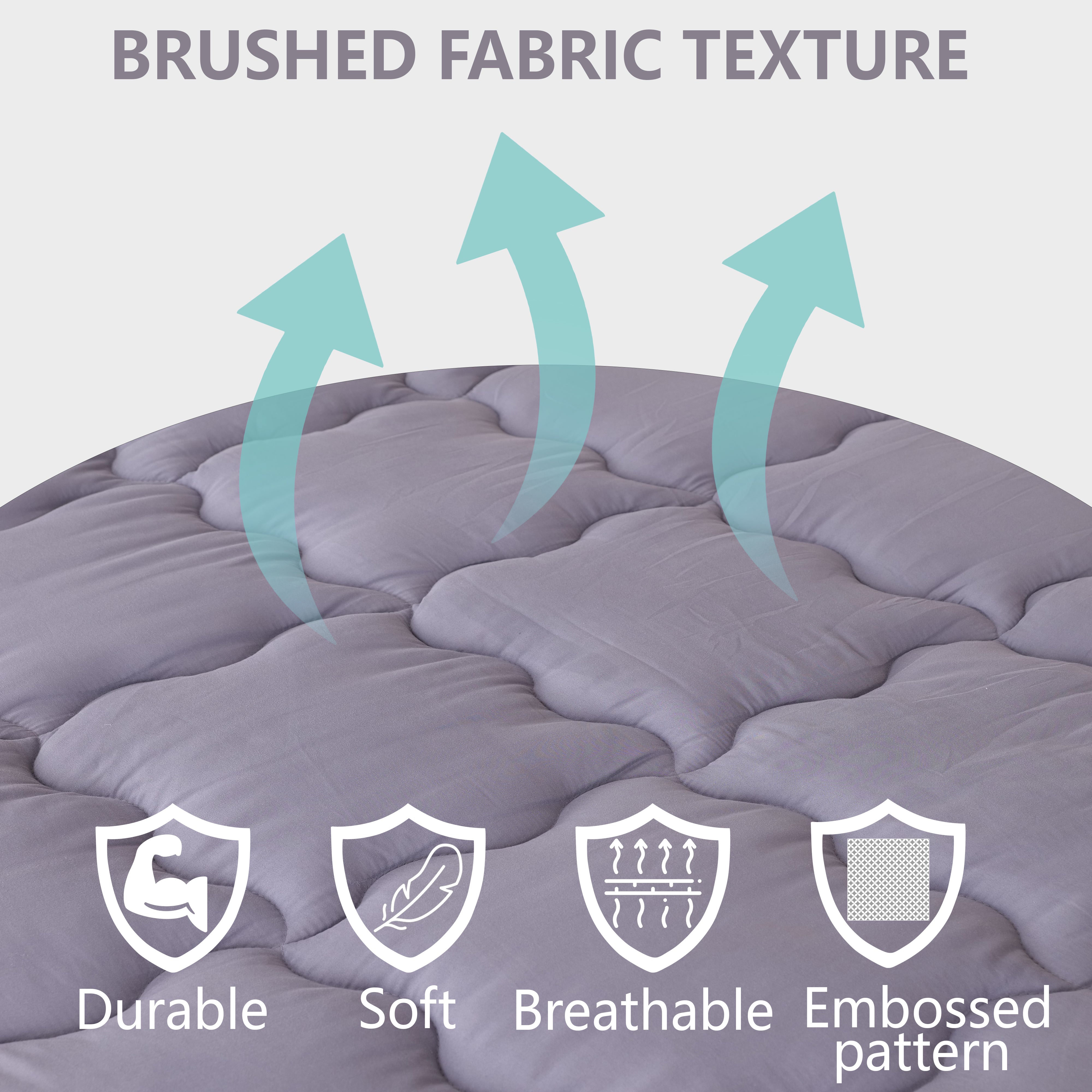 Grey Mattress Topper / Pads #thickness_2-inch-500-gsm