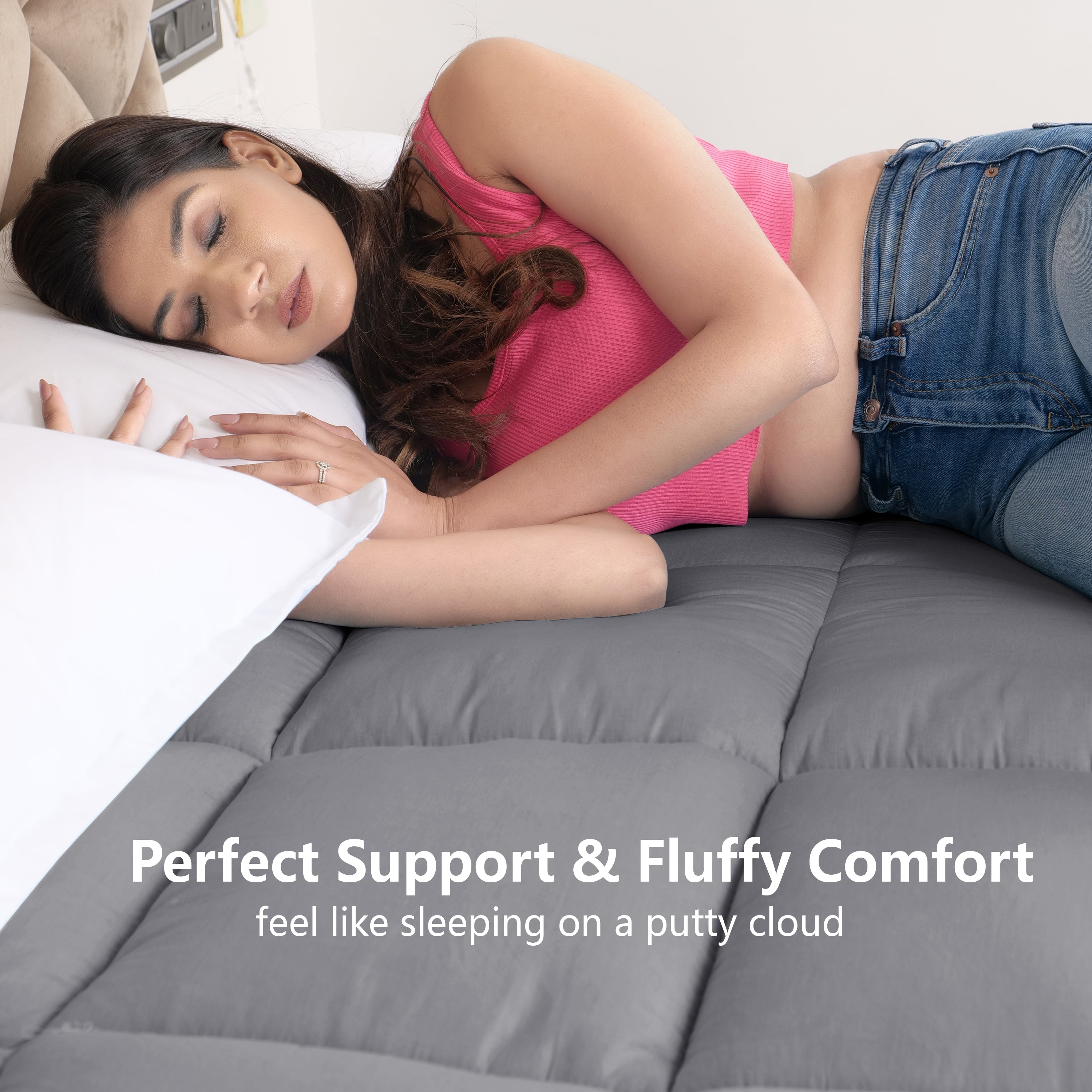 Grey 1200 GSM Mattress Topper