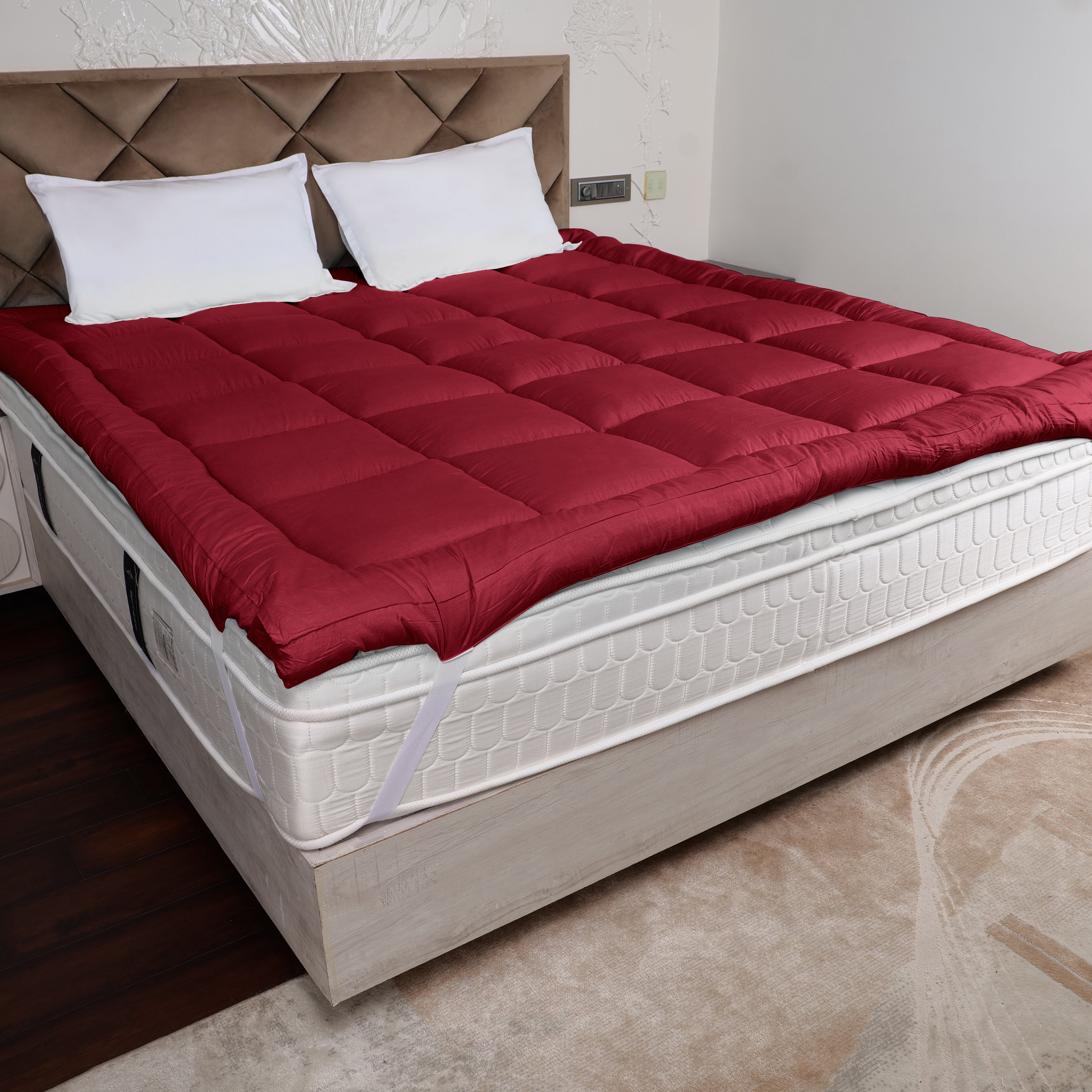 Maroon Mattress Topper / Pads #thickness_3-inch-1200-gsm