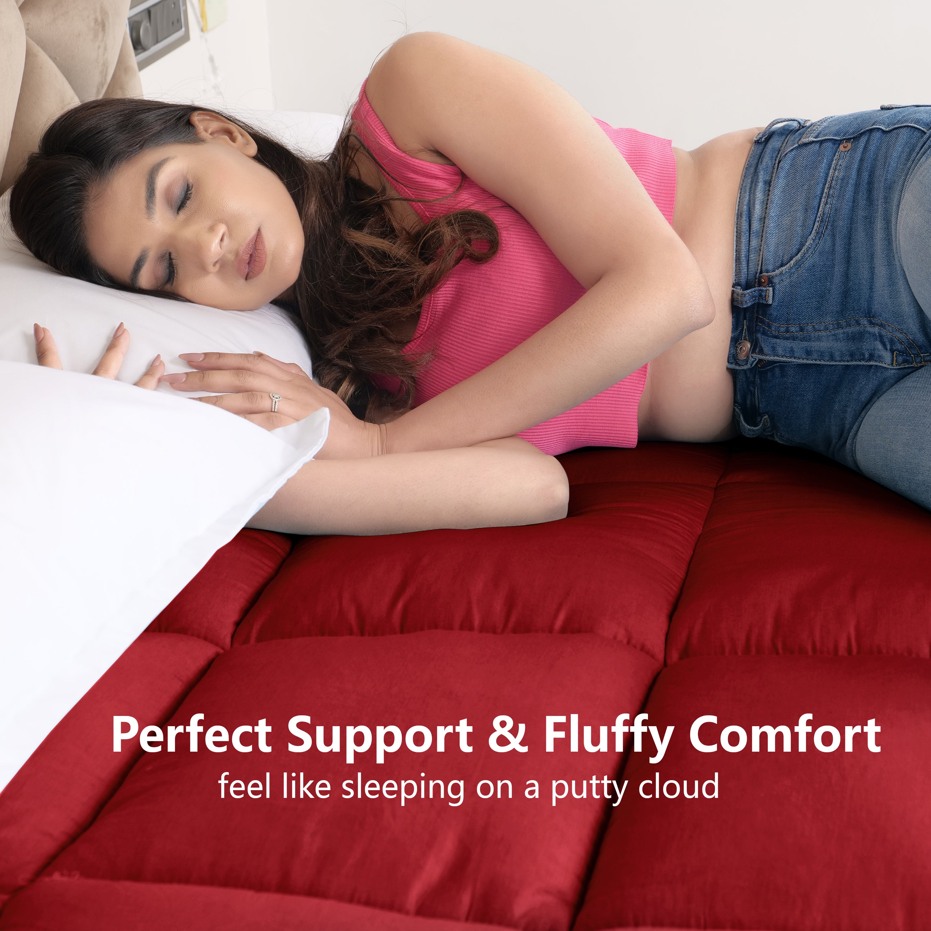 Maroon 1200 GSM Mattress Topper