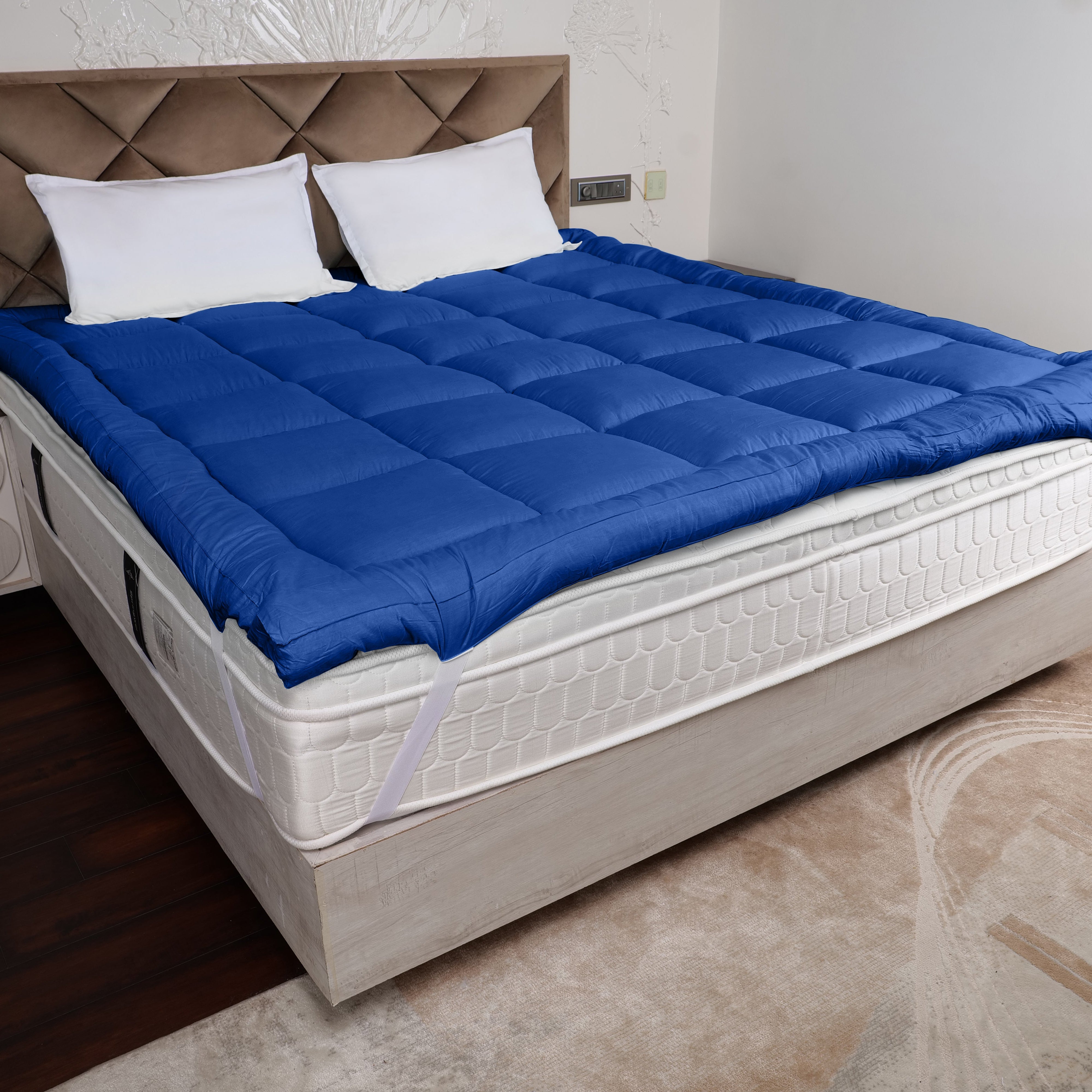 Navy Blue Mattress Topper / Pads #thickness_3-inch-1200-gsm