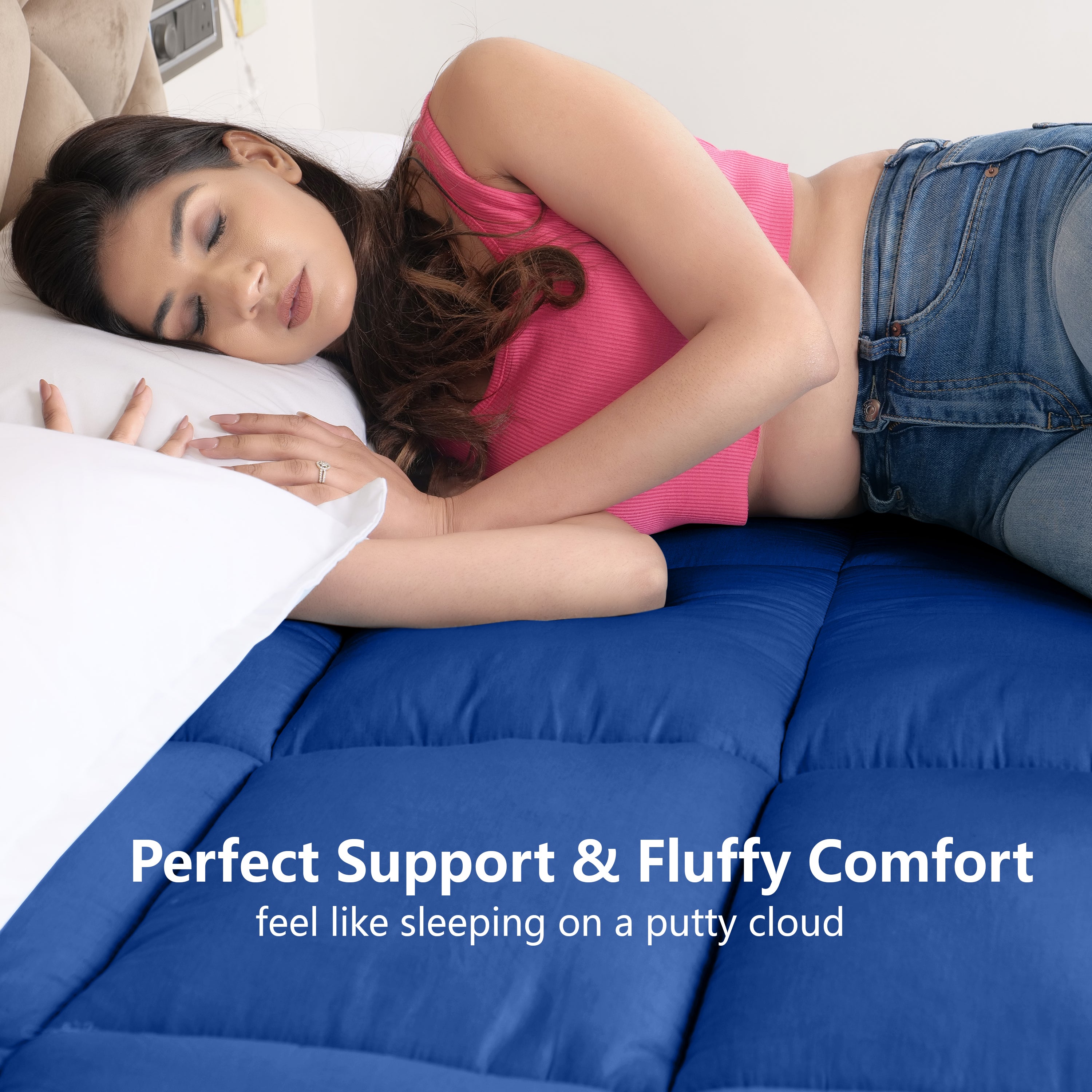 Navy Blue 1200 GSM Mattress Topper