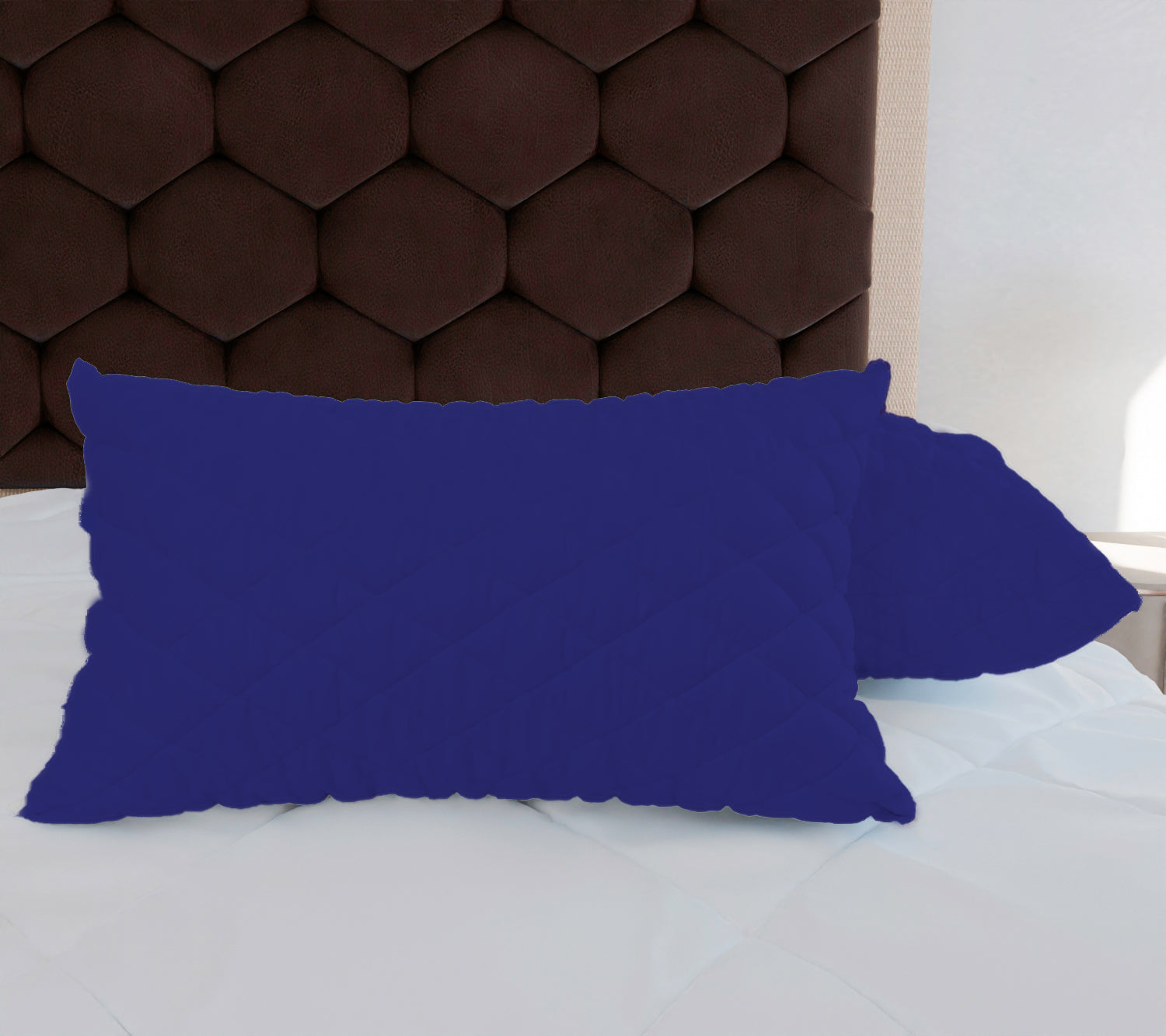 Navy Blue Quilted Pillows