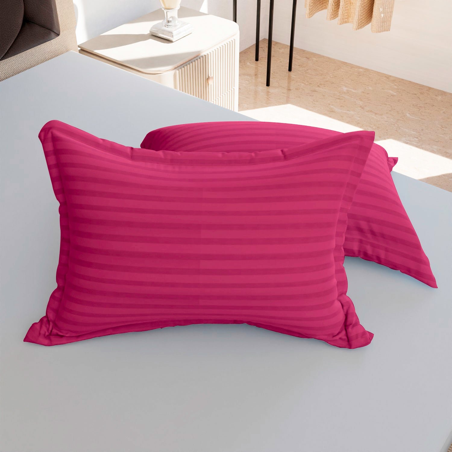Pink Stripe Pillow Covers