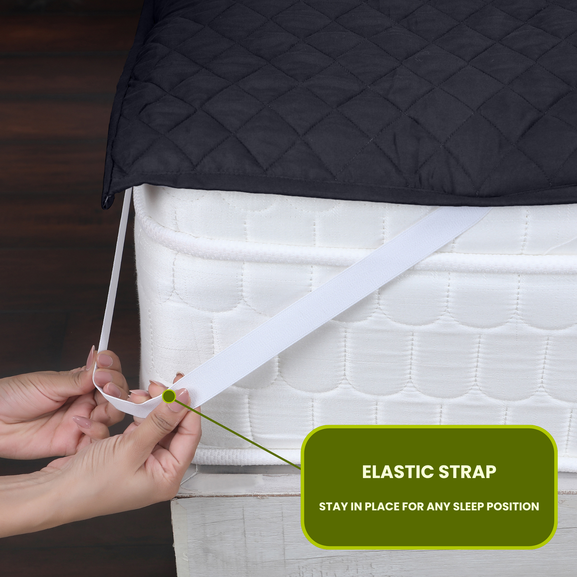 Quilted Black Mattress Protector