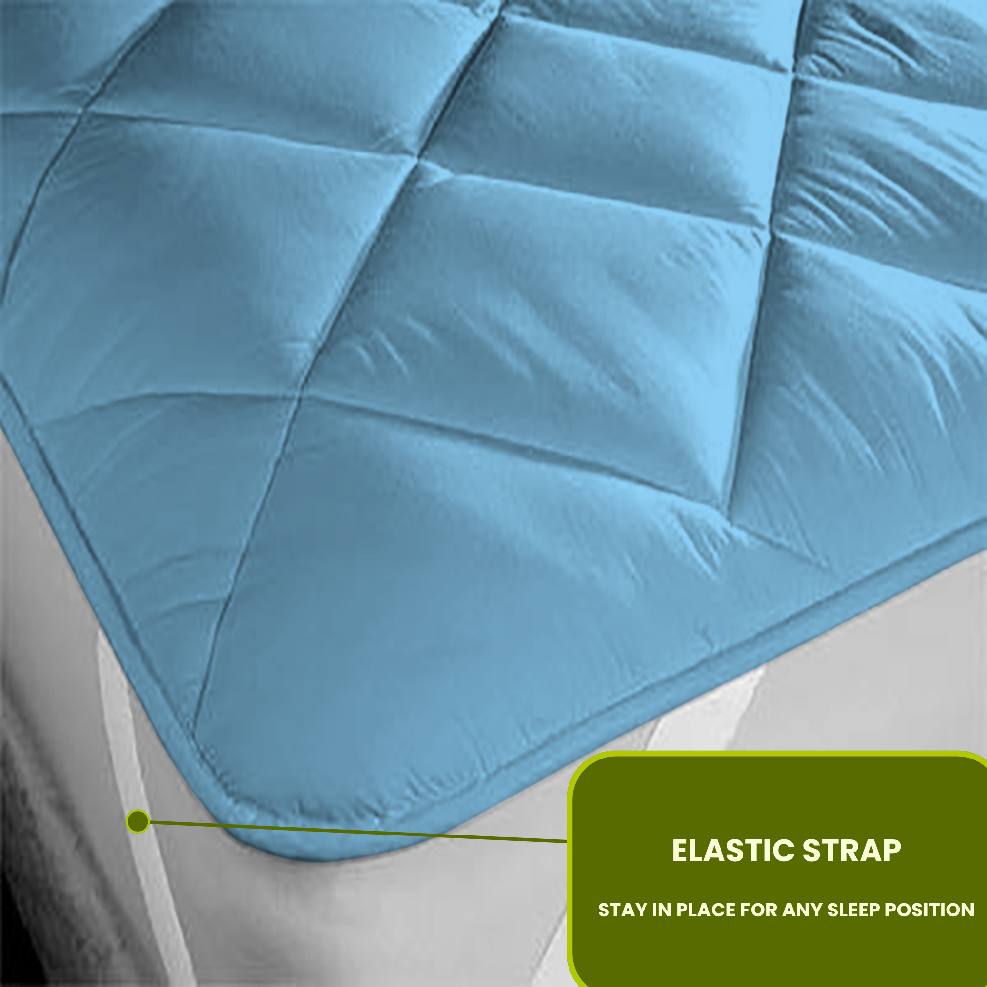 Quilted Sky Blue Mattress Protector