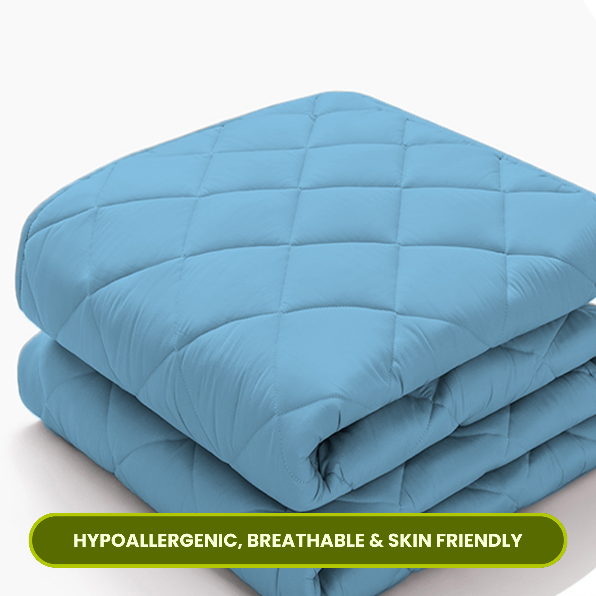 Quilted Sky Blue Mattress Protector