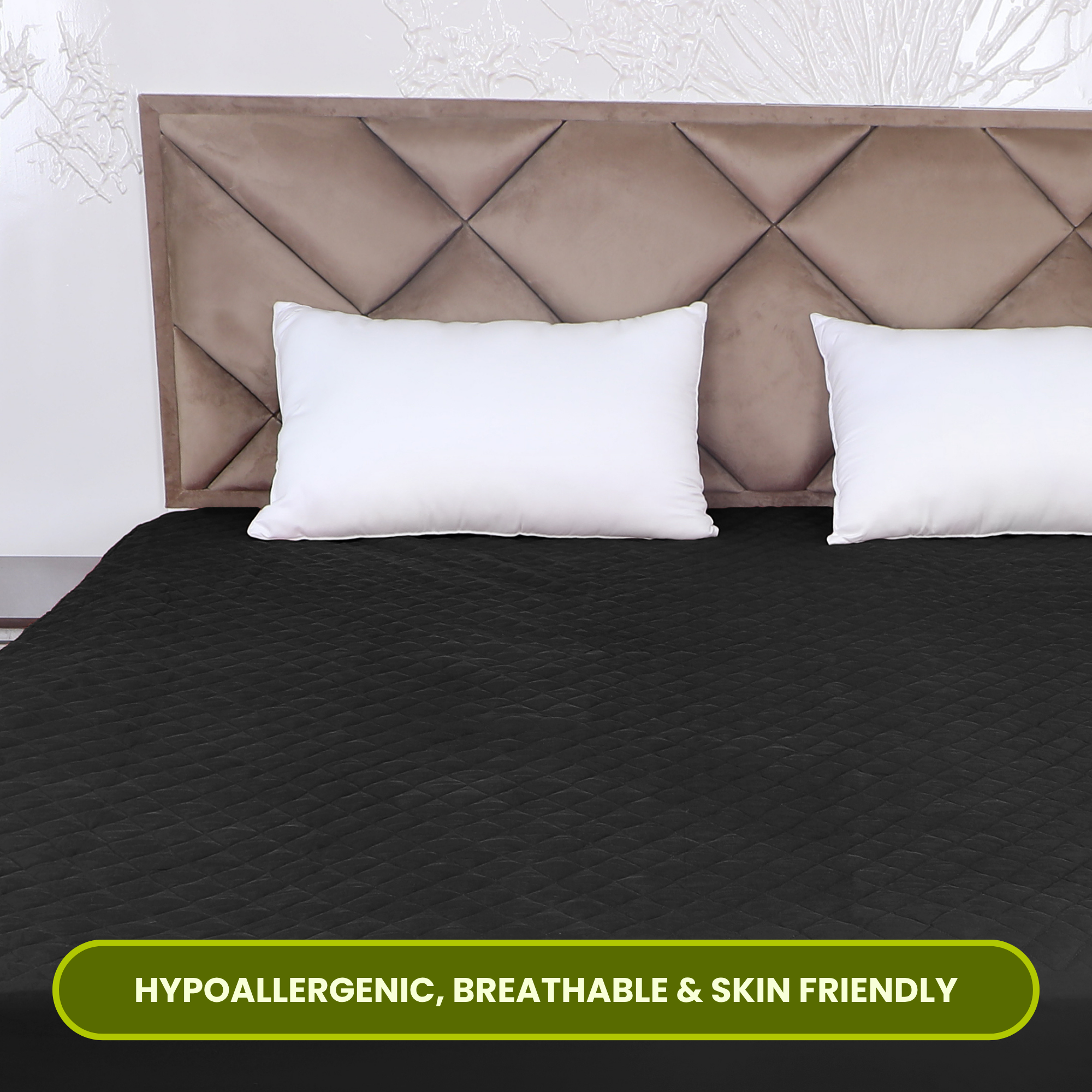 Quilted Black Mattress Protector