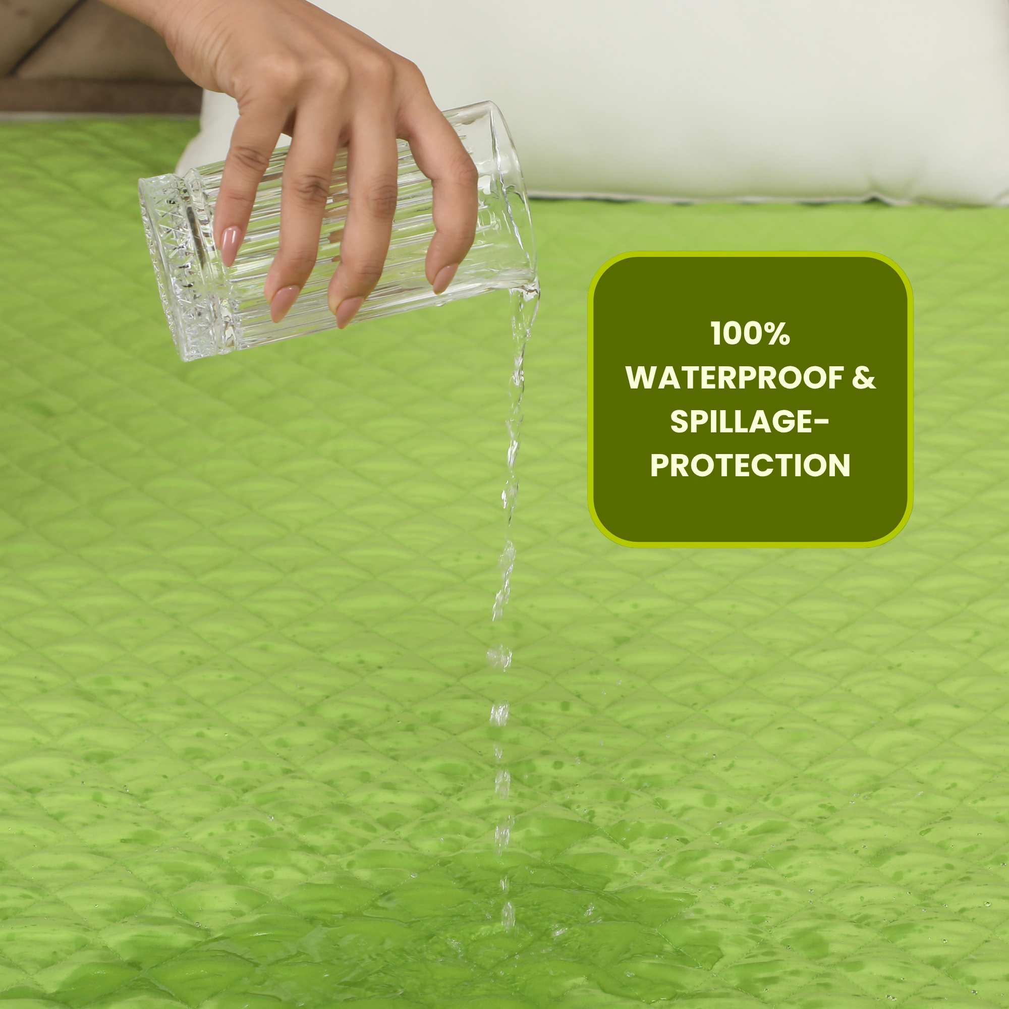 Quilted Mint Green Mattress Protector