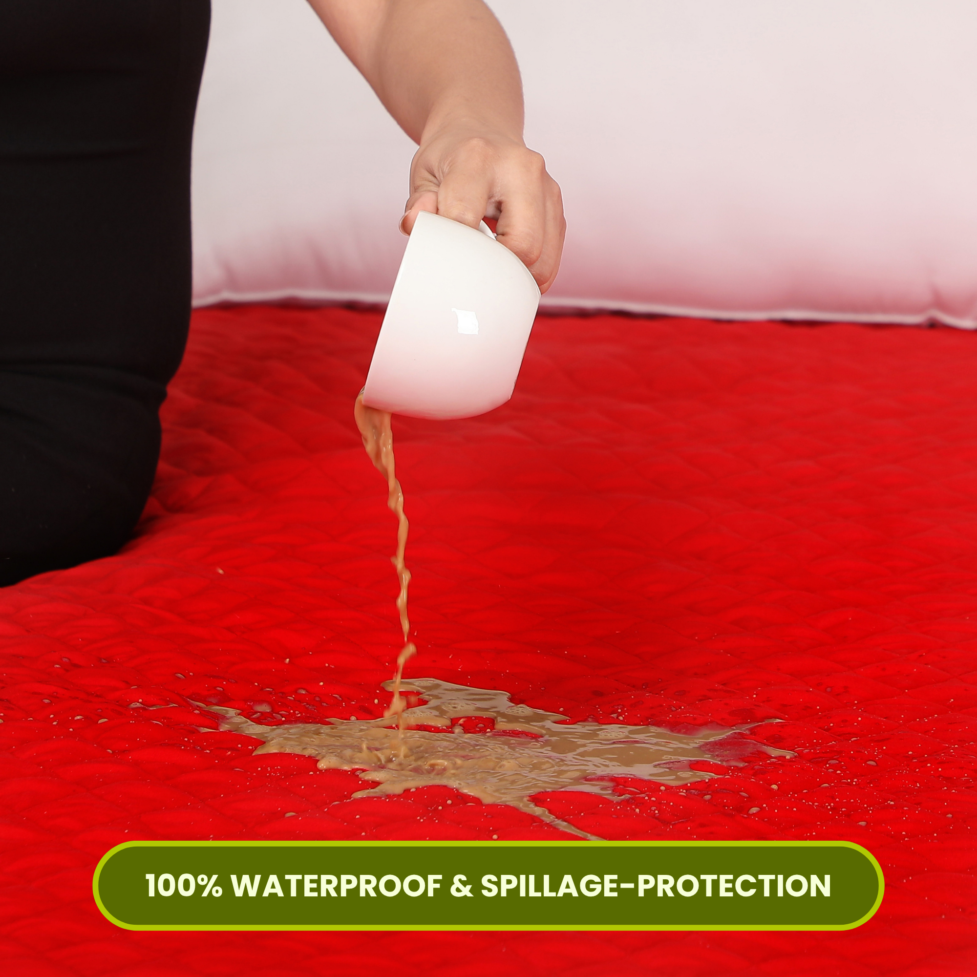 Quilted Red Mattress Protector