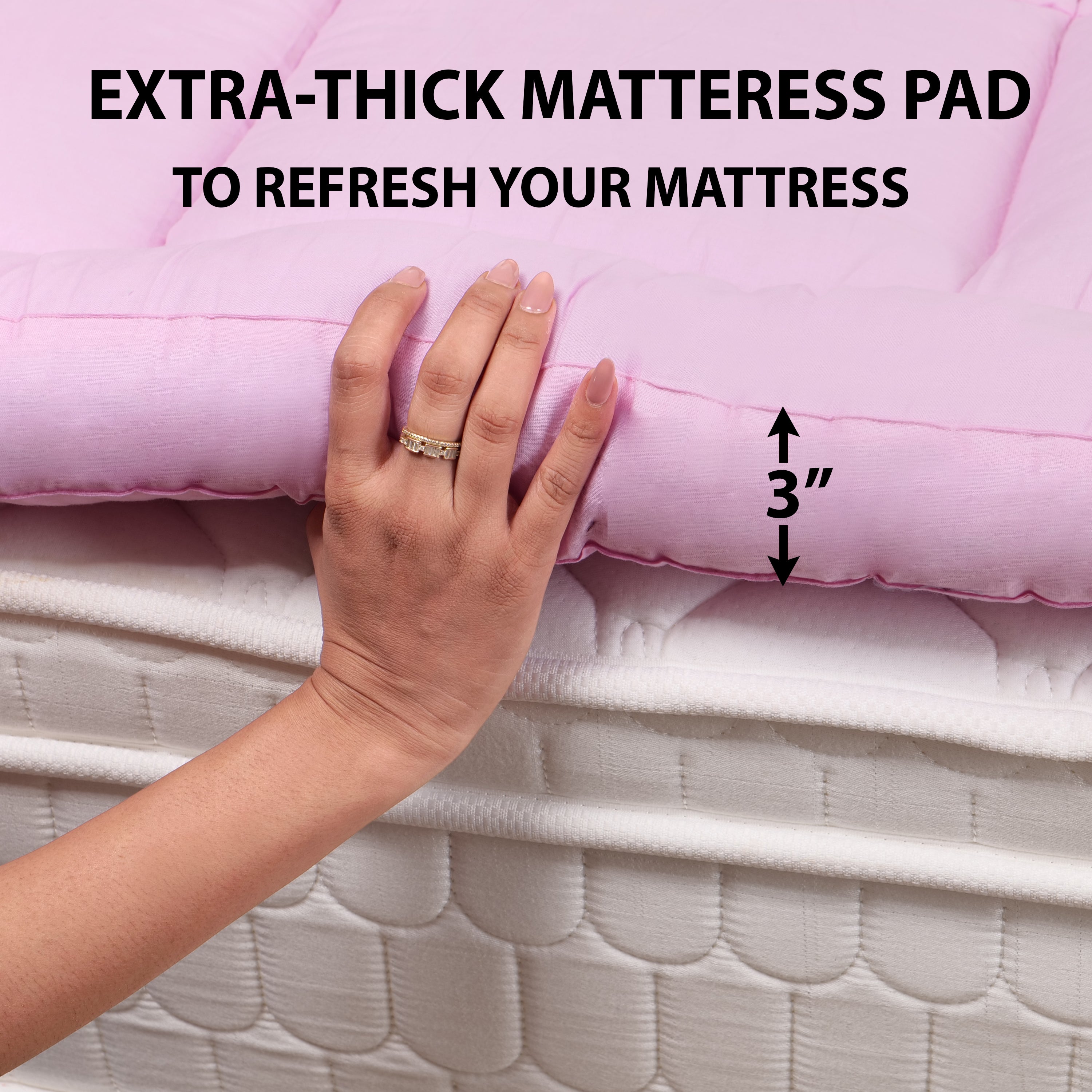 Pink 1200 GSM Mattress Topper