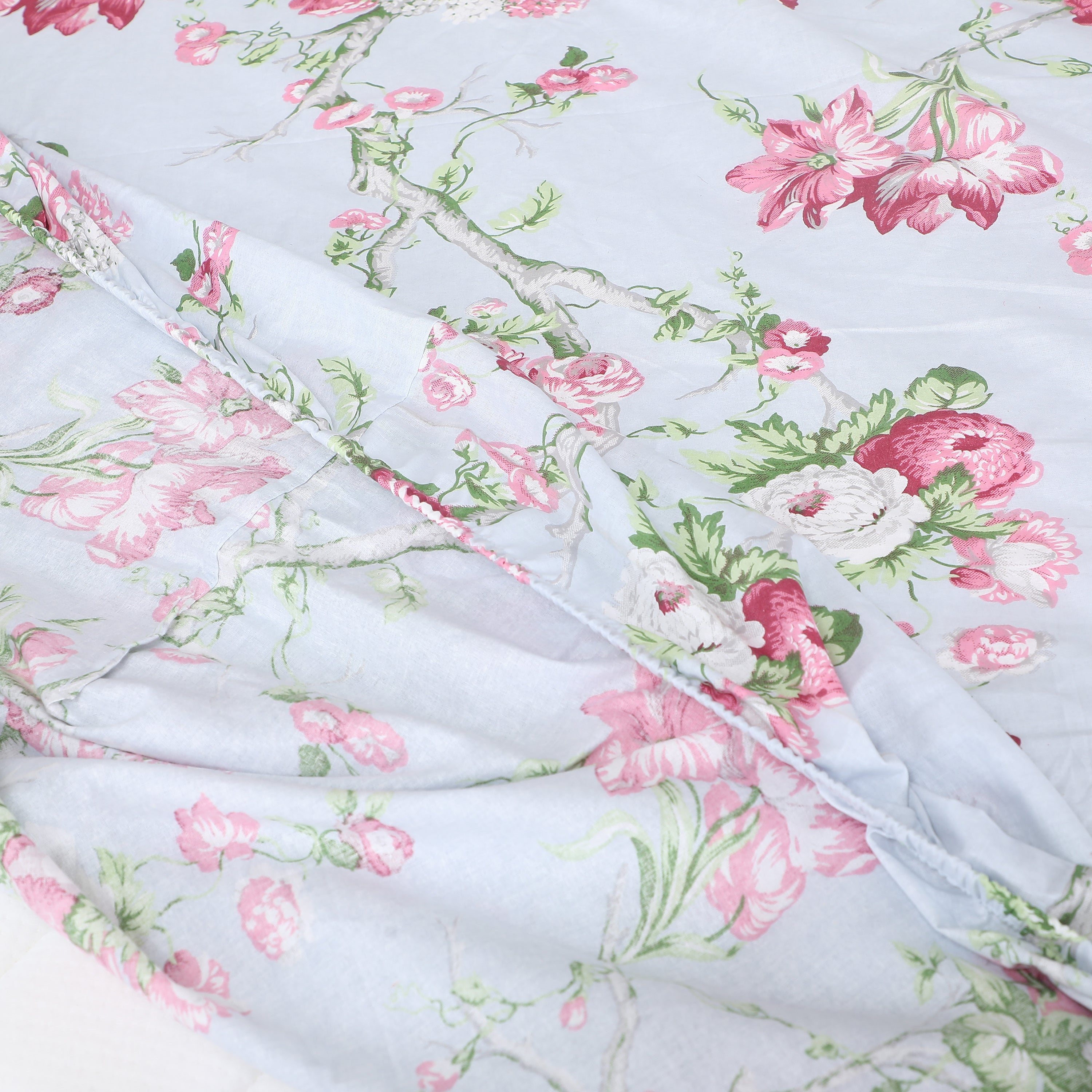 Sakura Bloom 100% Cotton Flat Bedsheet with Pillow Cover