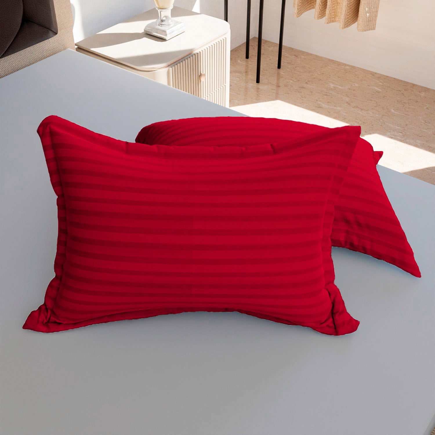 Red Stripe Pillow Covers