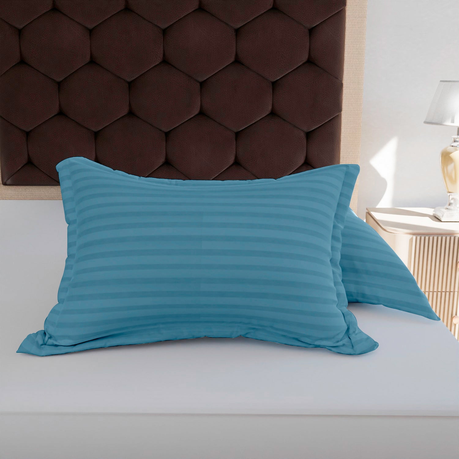 Sky Blue Stripe Pillow Covers
