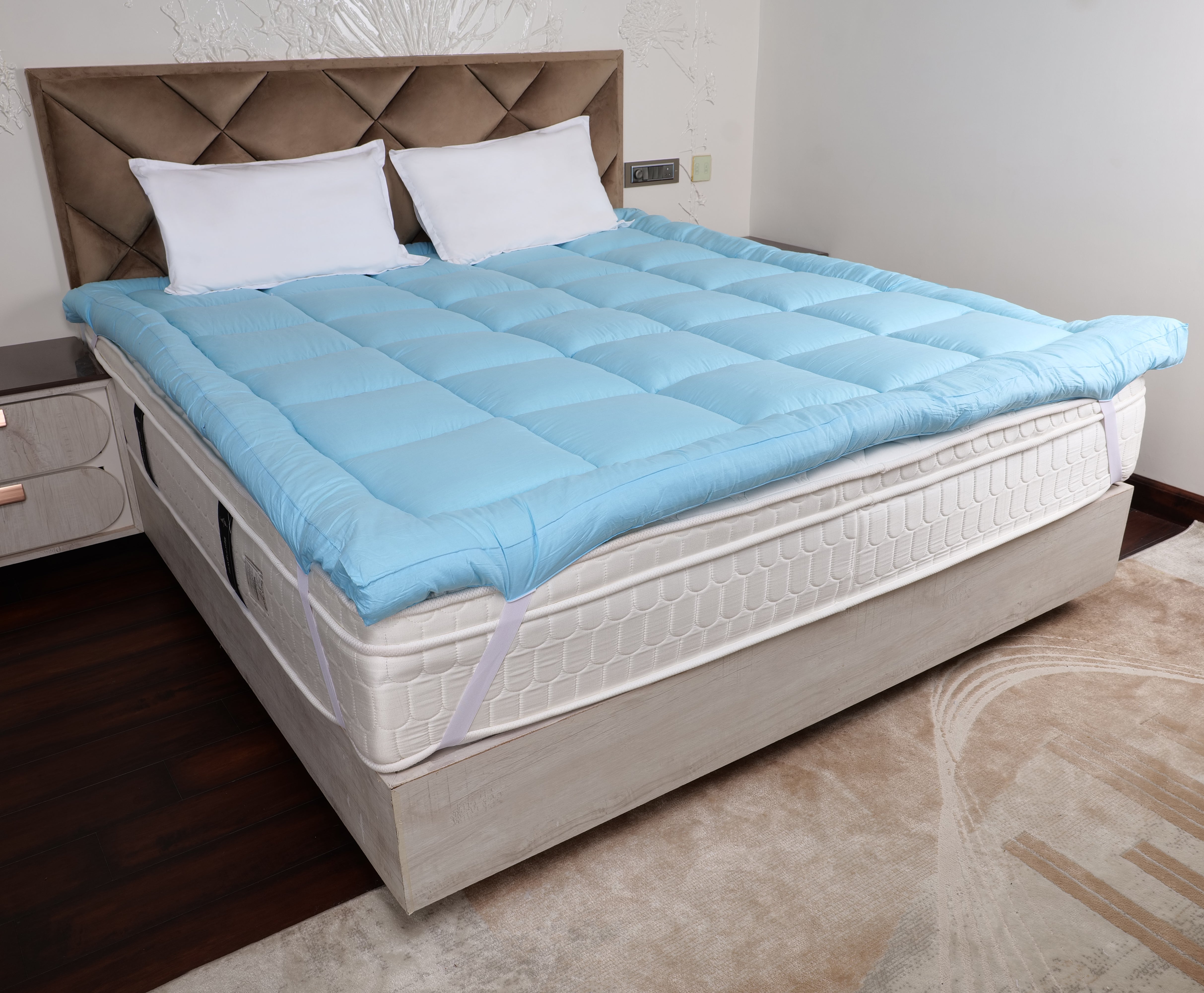 Sky Blue 1200 GSM Mattress Topper