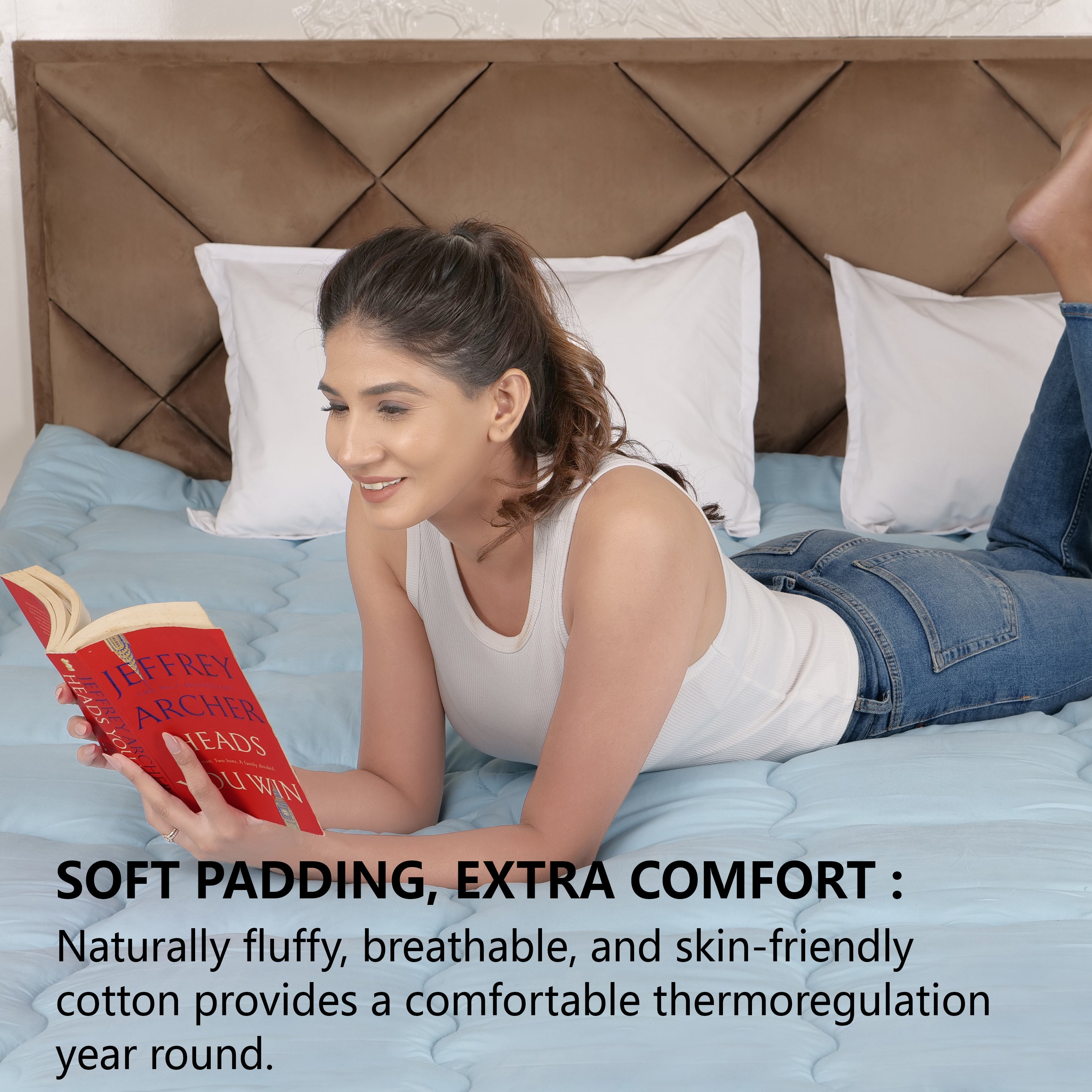 Sky Blue Mattress Topper / Pads #thickness_2-inch-500-gsm