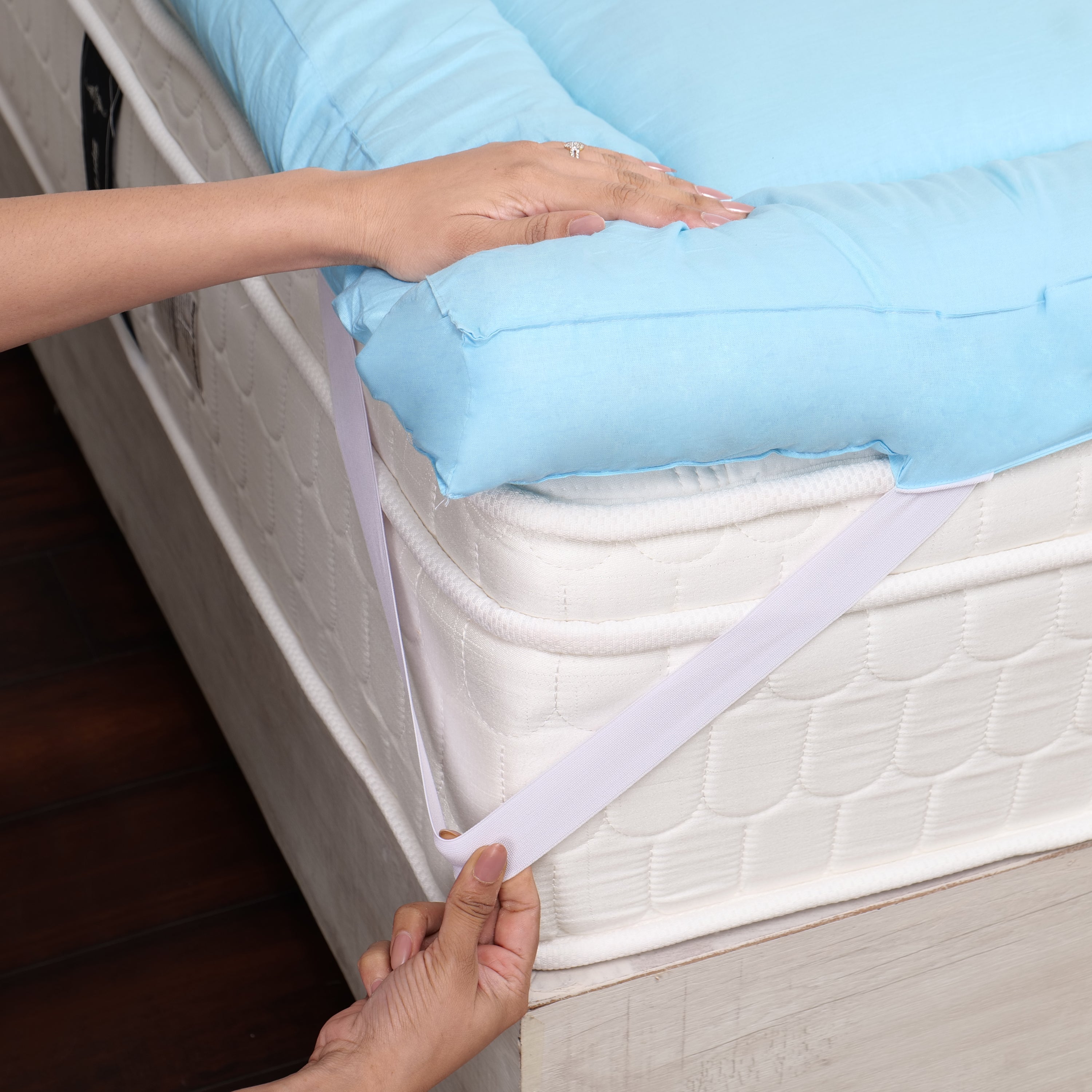 Sky Blue 1200 GSM Mattress Topper