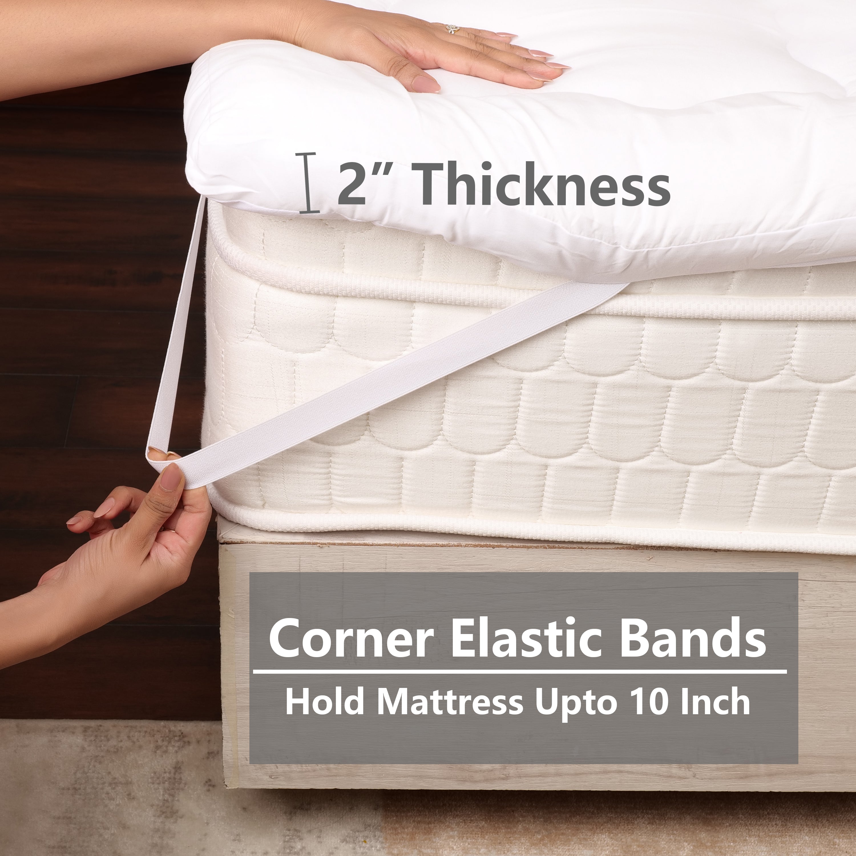 White Mattress Topper / Pads #thickness_2-inch-500-gsm